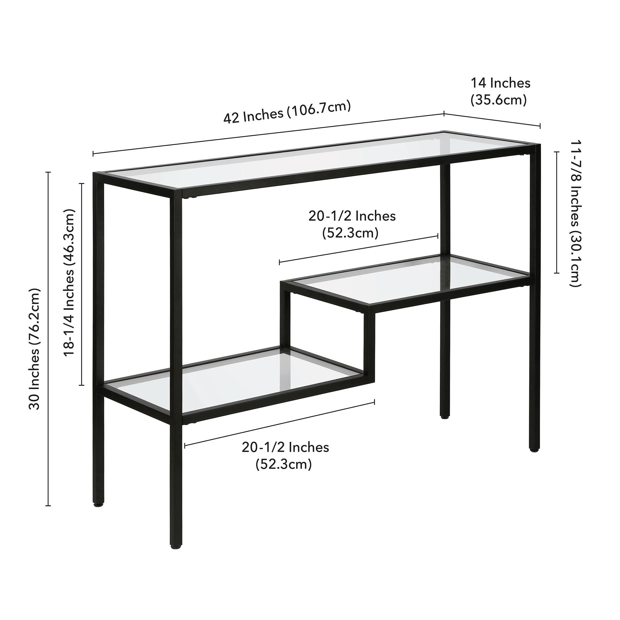 Evelyn&Zoe Lovett 42" Wide Rectangular Console Table, Blackened Bronze