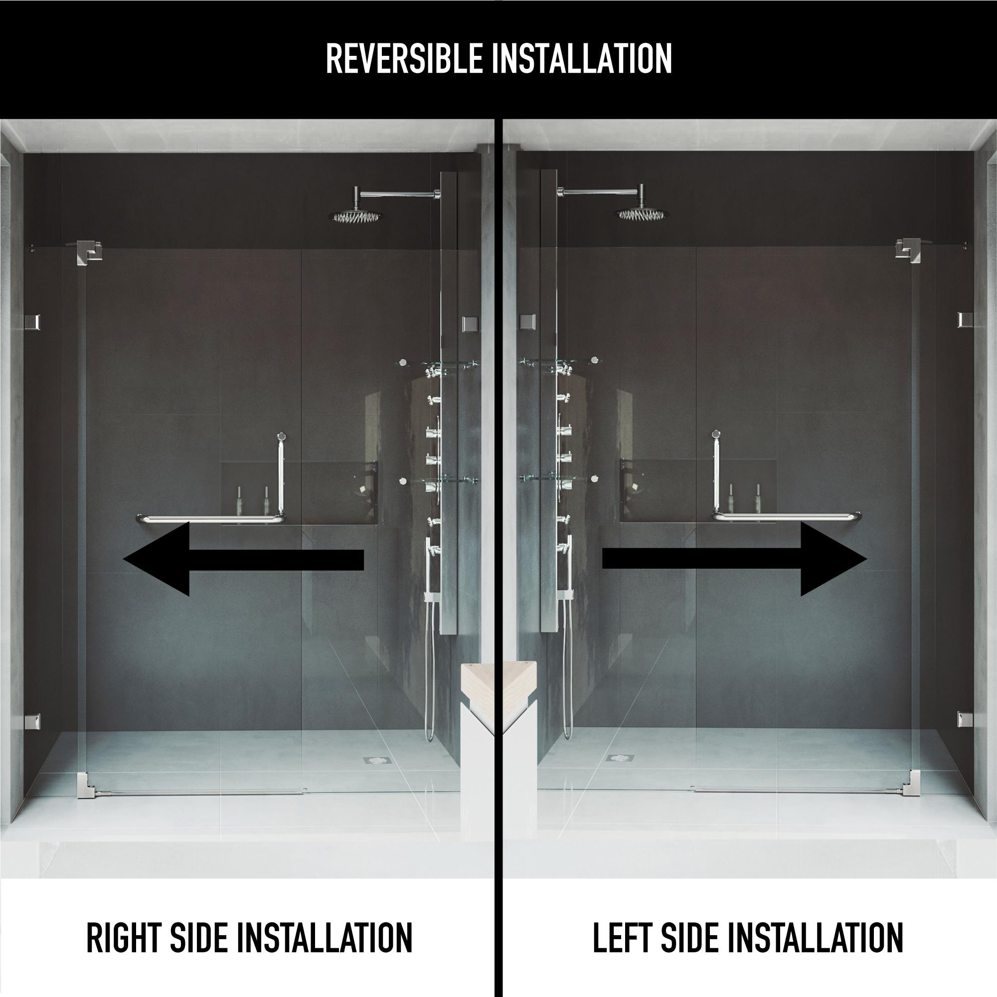 Pirouette 42-48" W x 72" H Pivot Frameless Shower Door with 3/8" Clear Glass