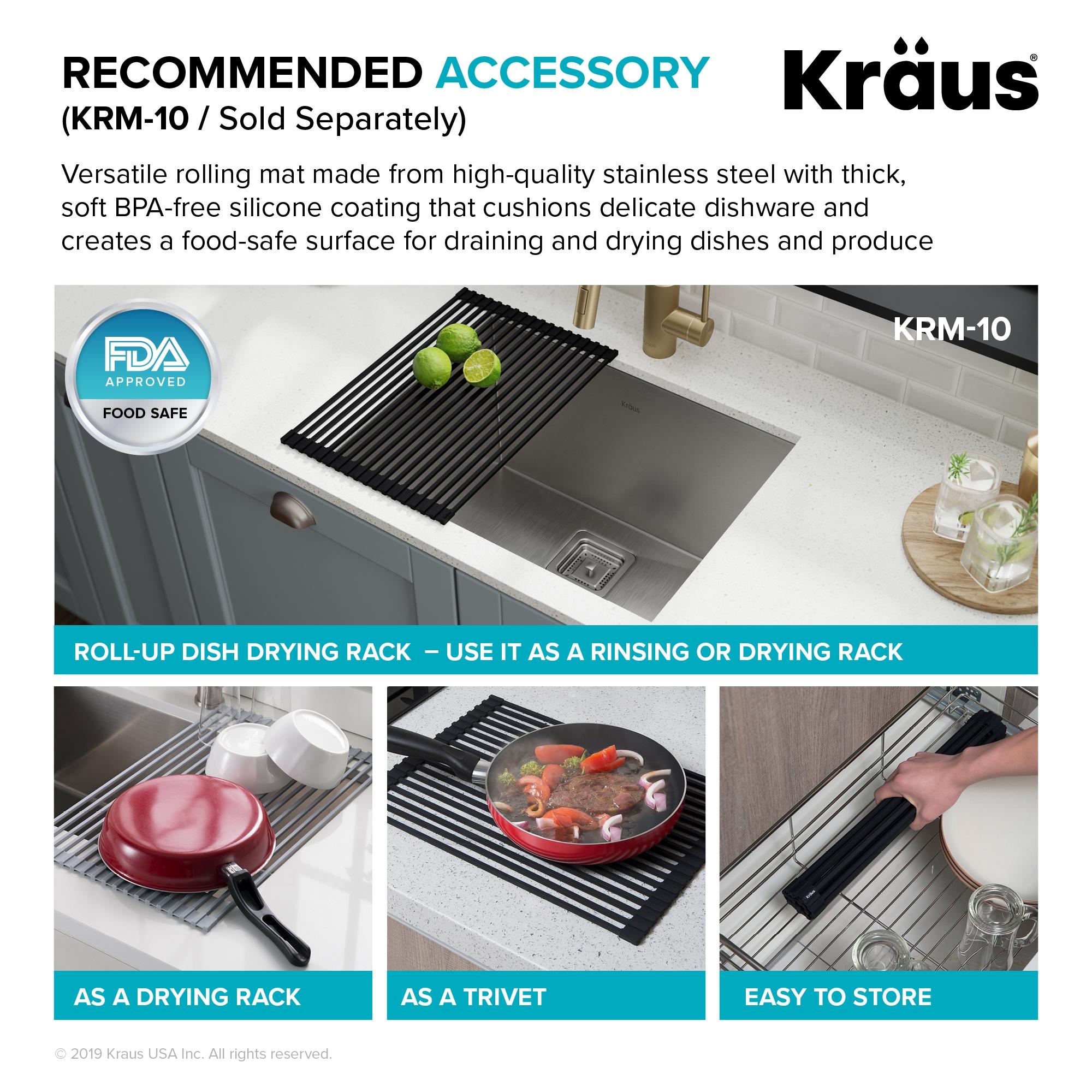 KRAUS Pax™ Zero-Radius 24-inch L 18 Gauge Undermount Single Bowl Stainless Steel Laundry and Utility Sink