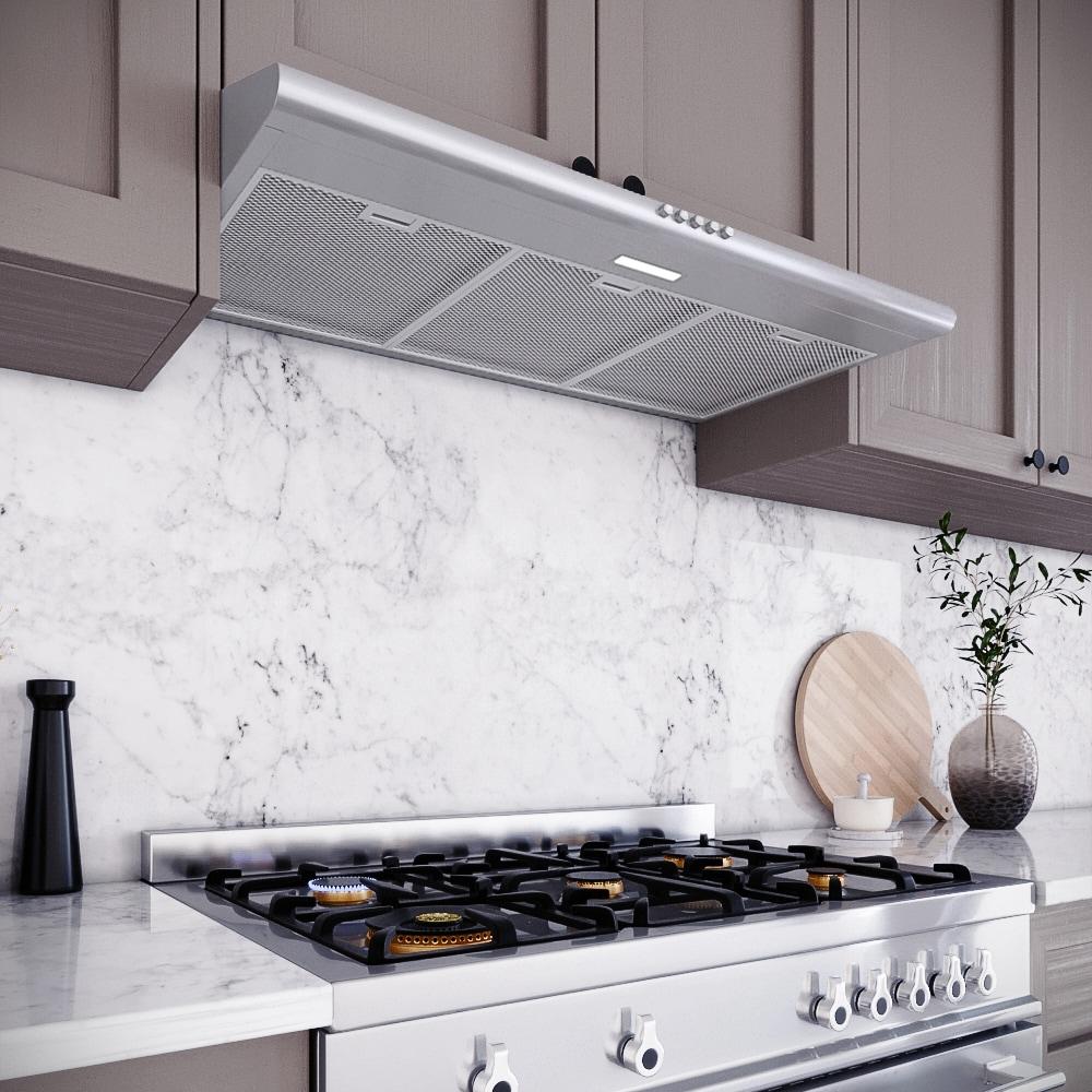 Streamline Amendola 36" 80 Cubic Feet Per Minute Convertible Under Cabinet Range Hood with Mesh Filter and Light Included
