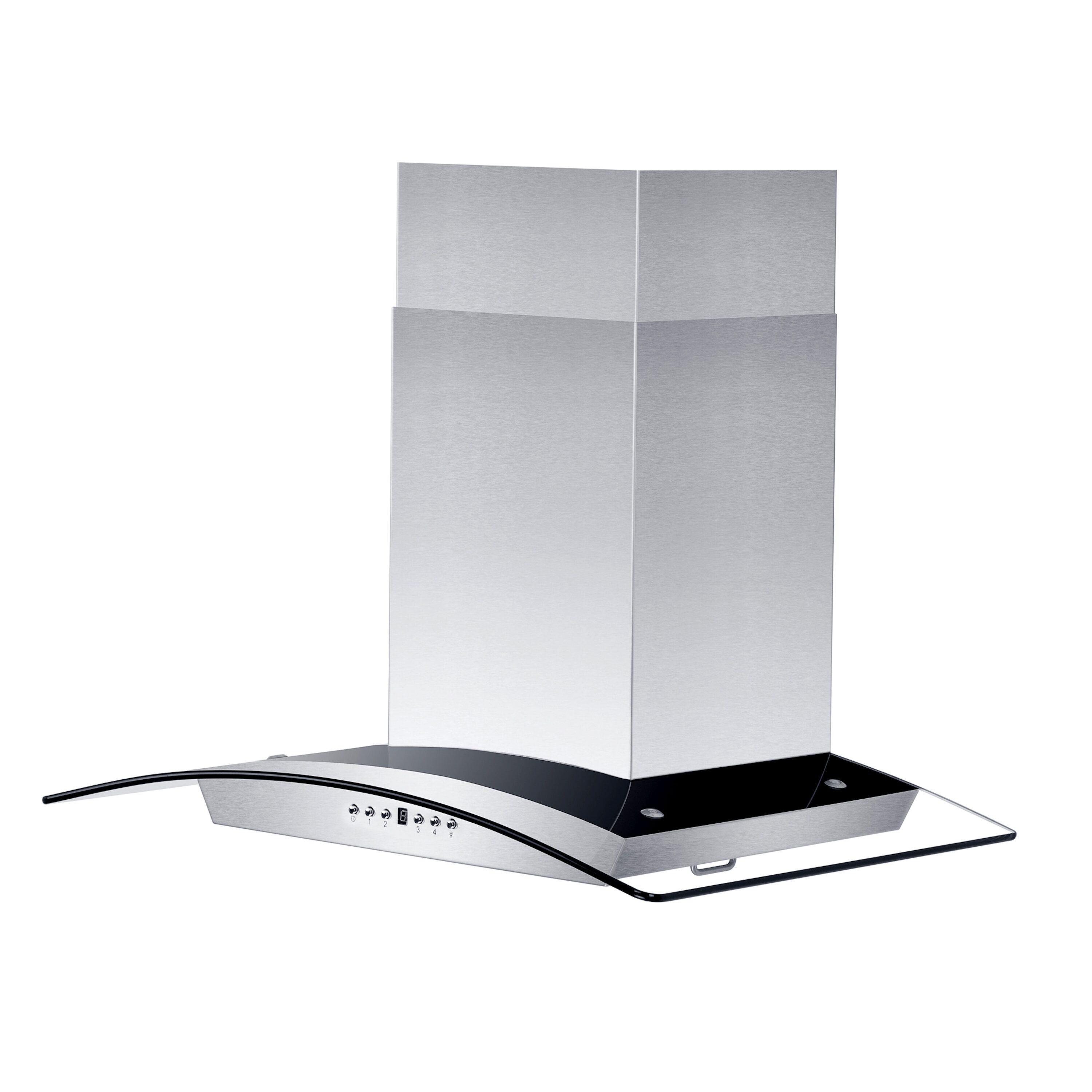 ZLINE 36 in. Convertible Vent Wall Mount Range Hood in Stainless Steel & Glass (KZ-36)