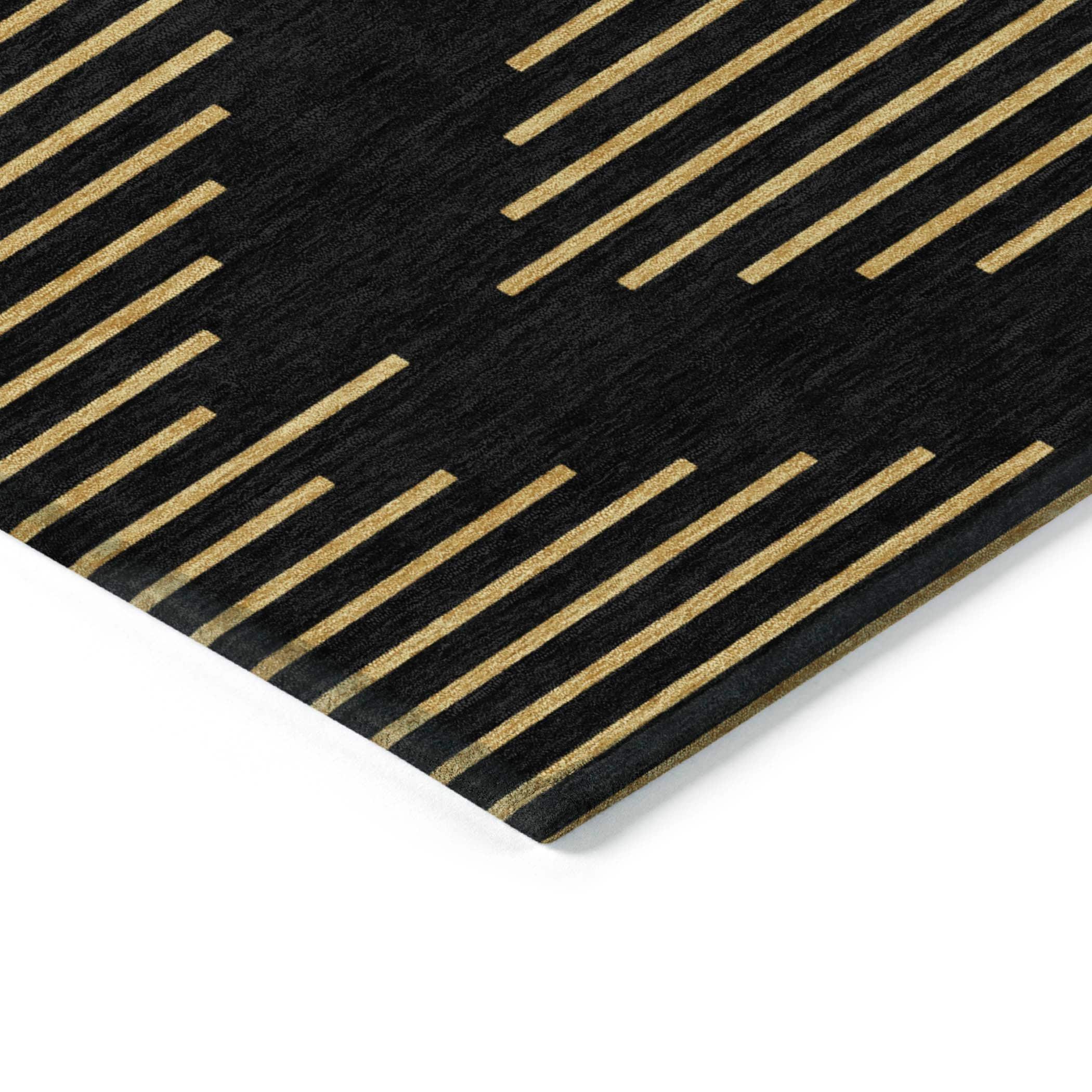 Machine Washable Indoor/Outdoor Chayden ACN1017 Black Rug