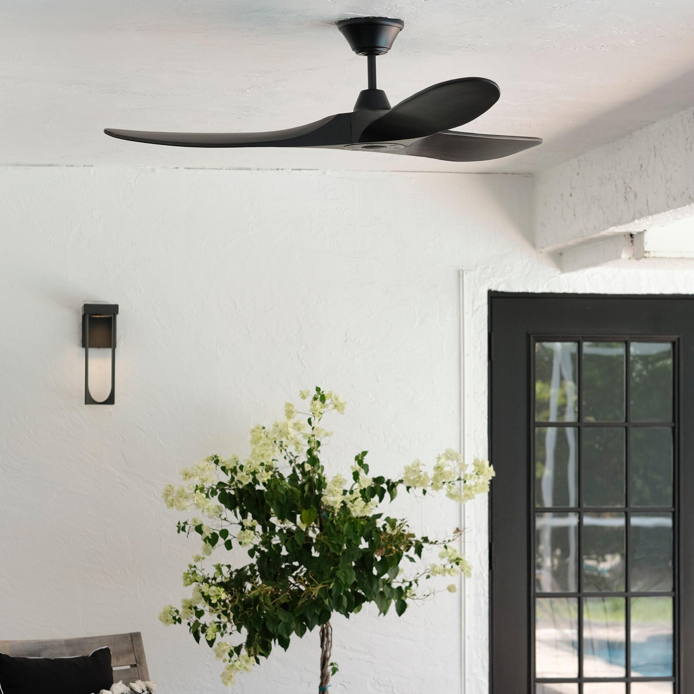 Matte Black 52" Energy Star Outdoor Ceiling Fan with Remote