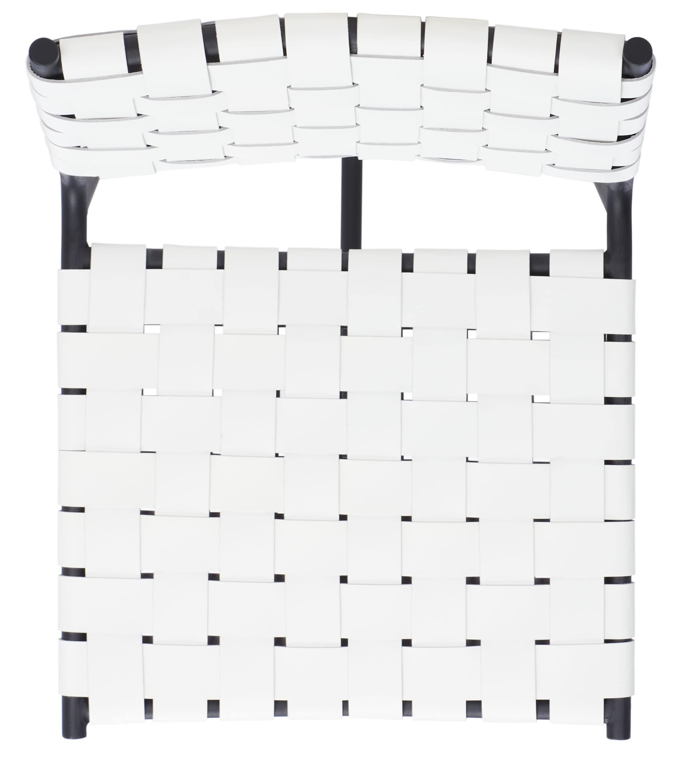 Olenna Woven Counter Stool - BST3011 - White/Black - Safavieh
