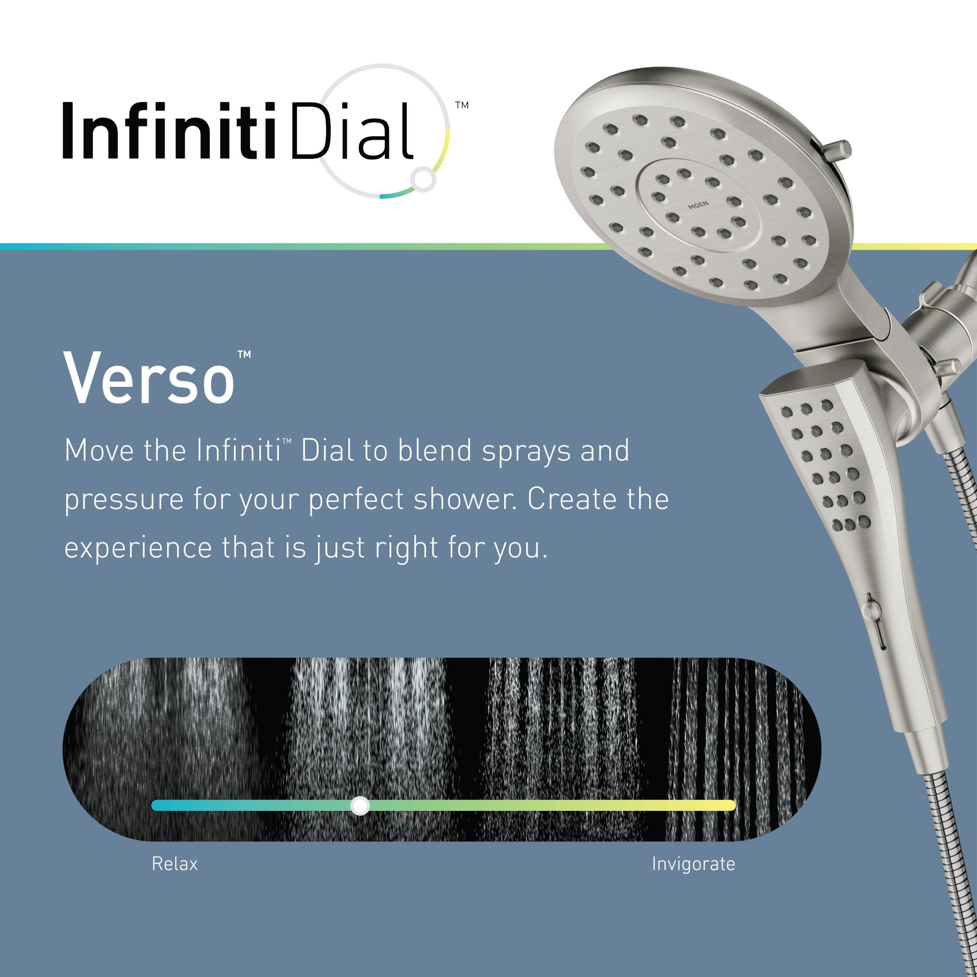 Verso 1.75 GPM Rainshower/Handshower Combination with Infiniti Dial and Magnetix Docking