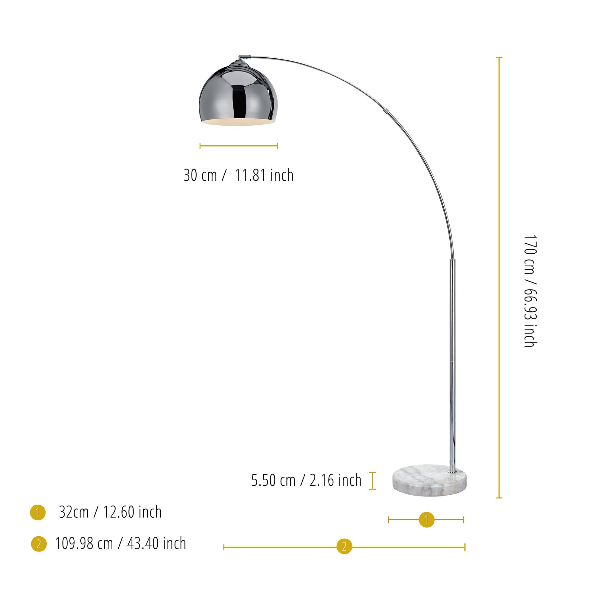 Wrought Studio™ Perlis 66.93" Arc Floor Lamp with Solid Marble Base