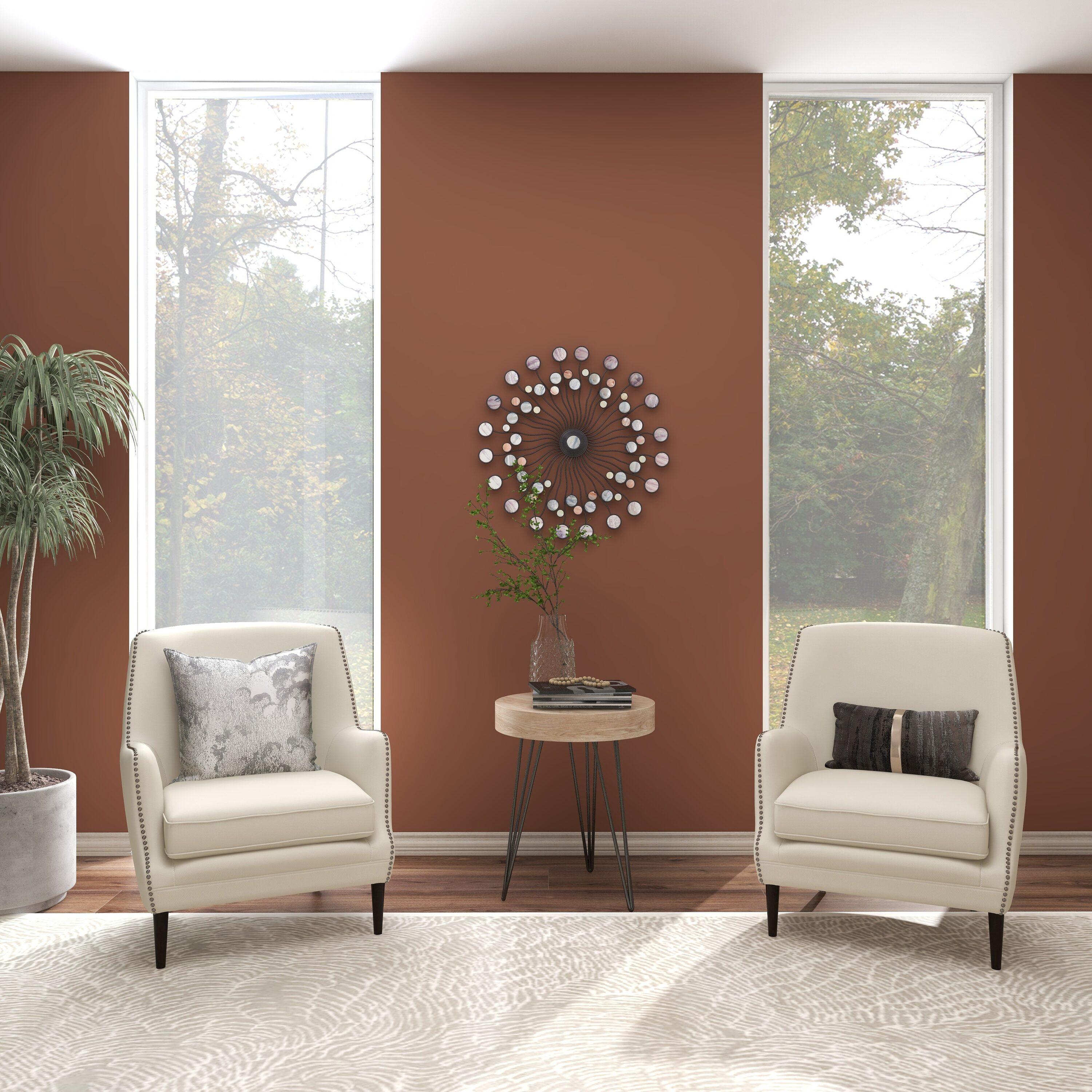 Union Rustic Villalpando Wooden Side End Brown Accent Table with Black Metal Hairpin Legs