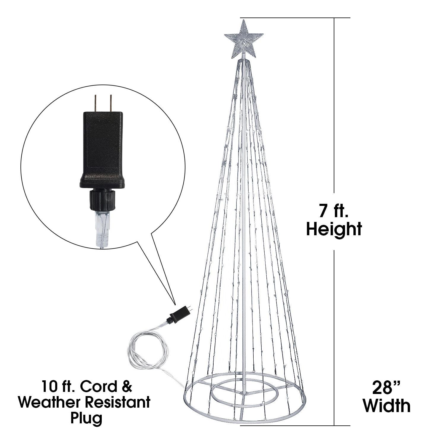 Alpine Corporation 86"H Indoor Artificial Christmas Tree with Multi-Colored Lights and Star Topper , Christmas Decoration