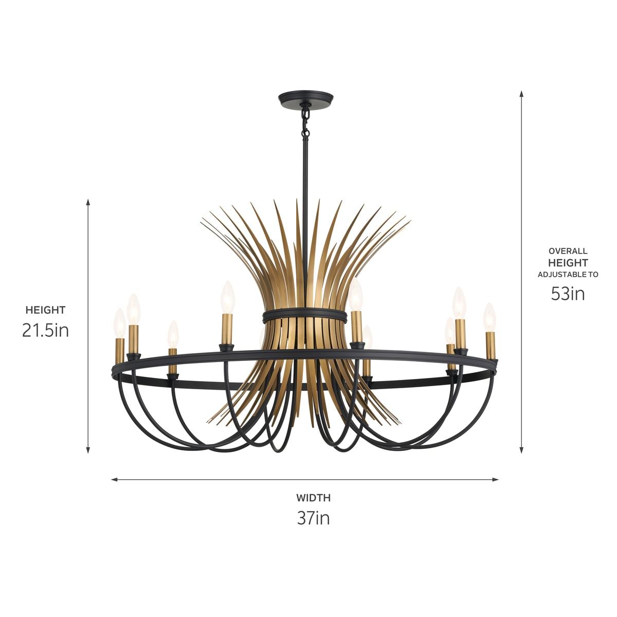 9 - Light Dimmable Drum Chandelier