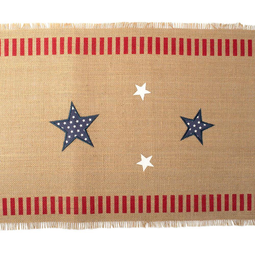 14 x 74 in. 4th of July Jute Table Runner