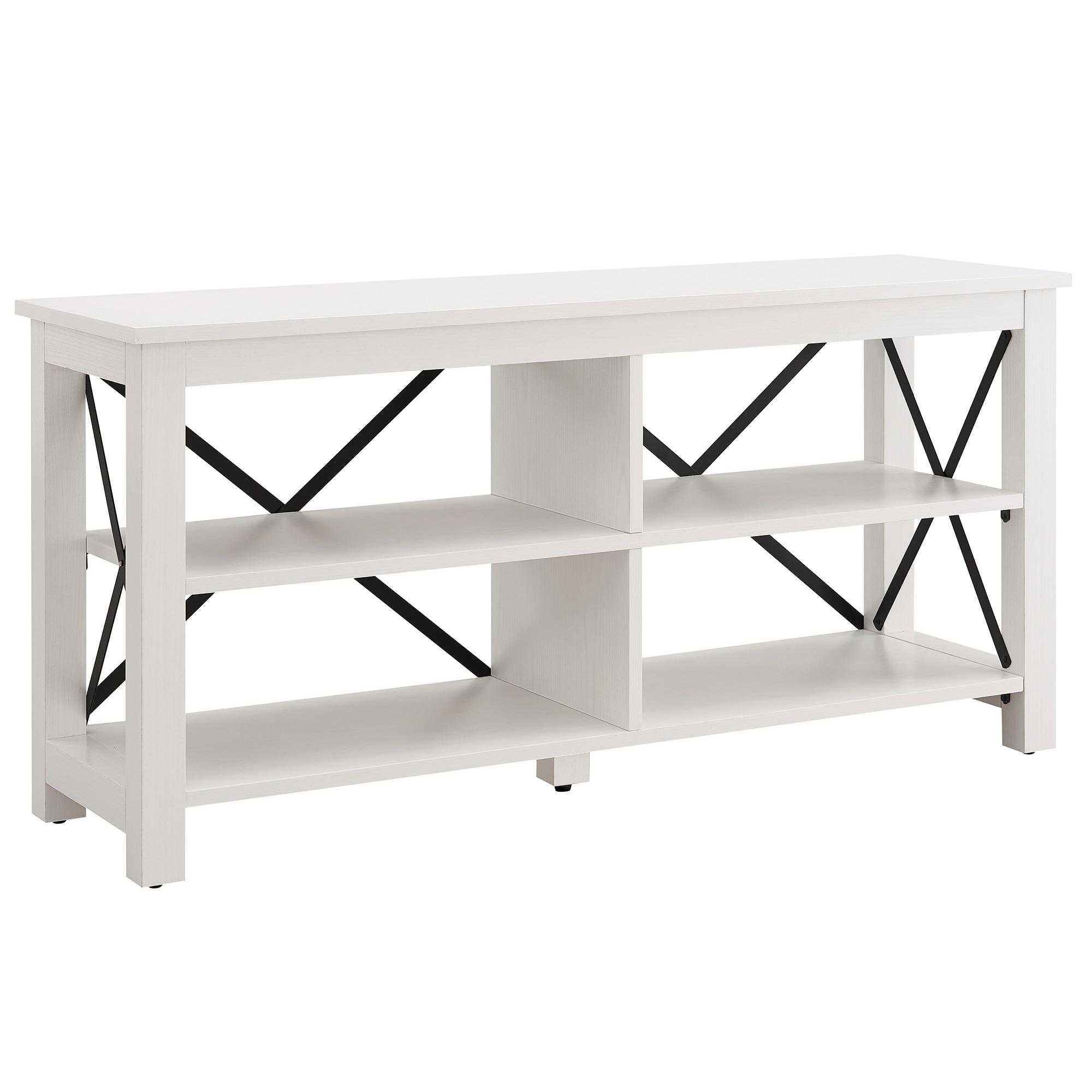 Evelyn&Zoe Sawyer Rectangular TV Stand for TV's up to 55", White