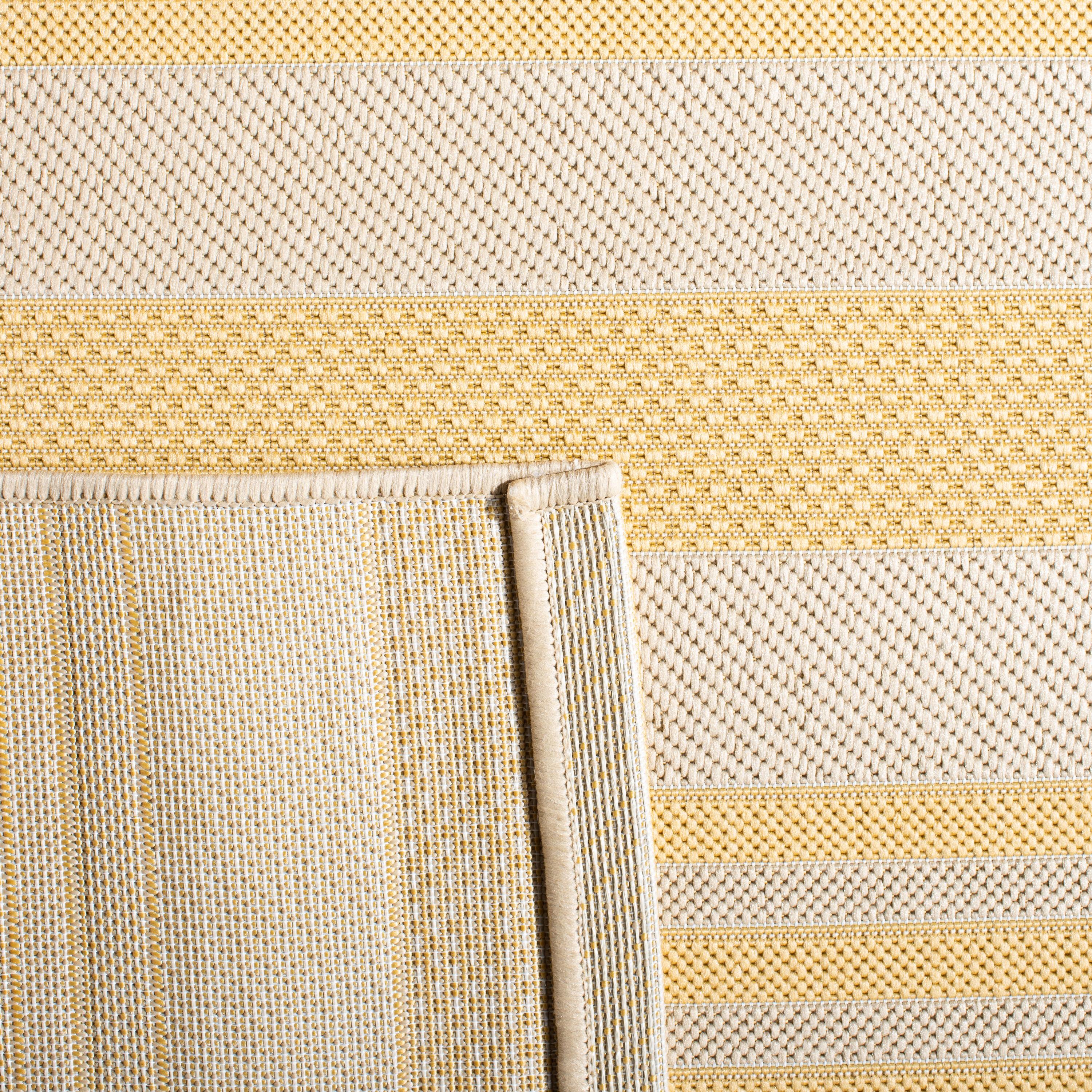 Courtyard CY6062 Power Loomed Indoor and Outdoor Indoor and Outdoor Area Rug - Gold/Beige - 6' round - Safavieh.