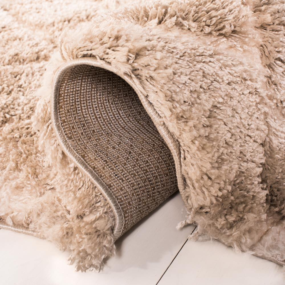 SAFAVIEH Adriana Anwar Geometric Diamonds Shag Area Rug, Beige/Cream, 4' x 6'