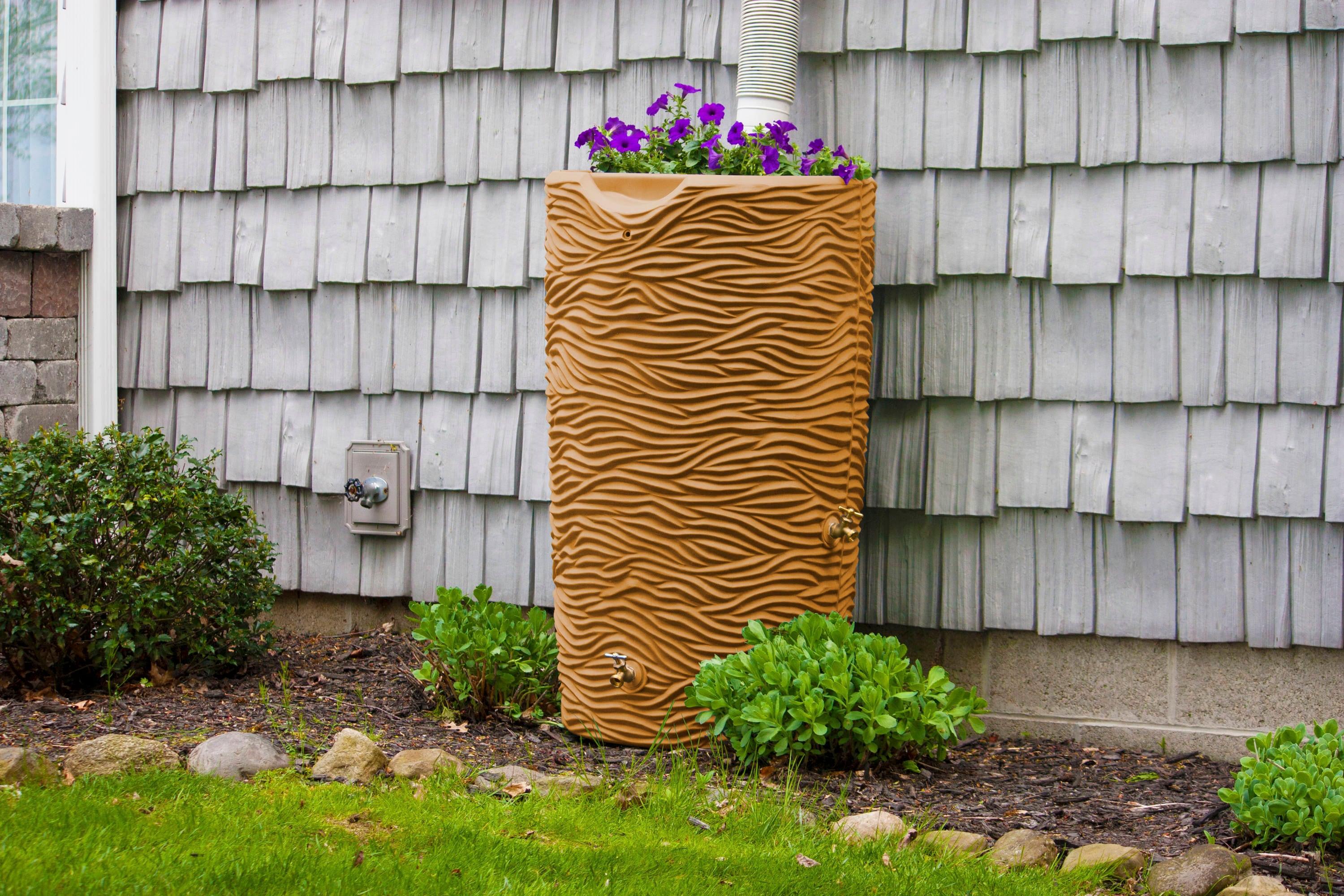 Loon Peak® Loon Peak® 65 Gallons Plastic Drainable Planter Rain Barrel