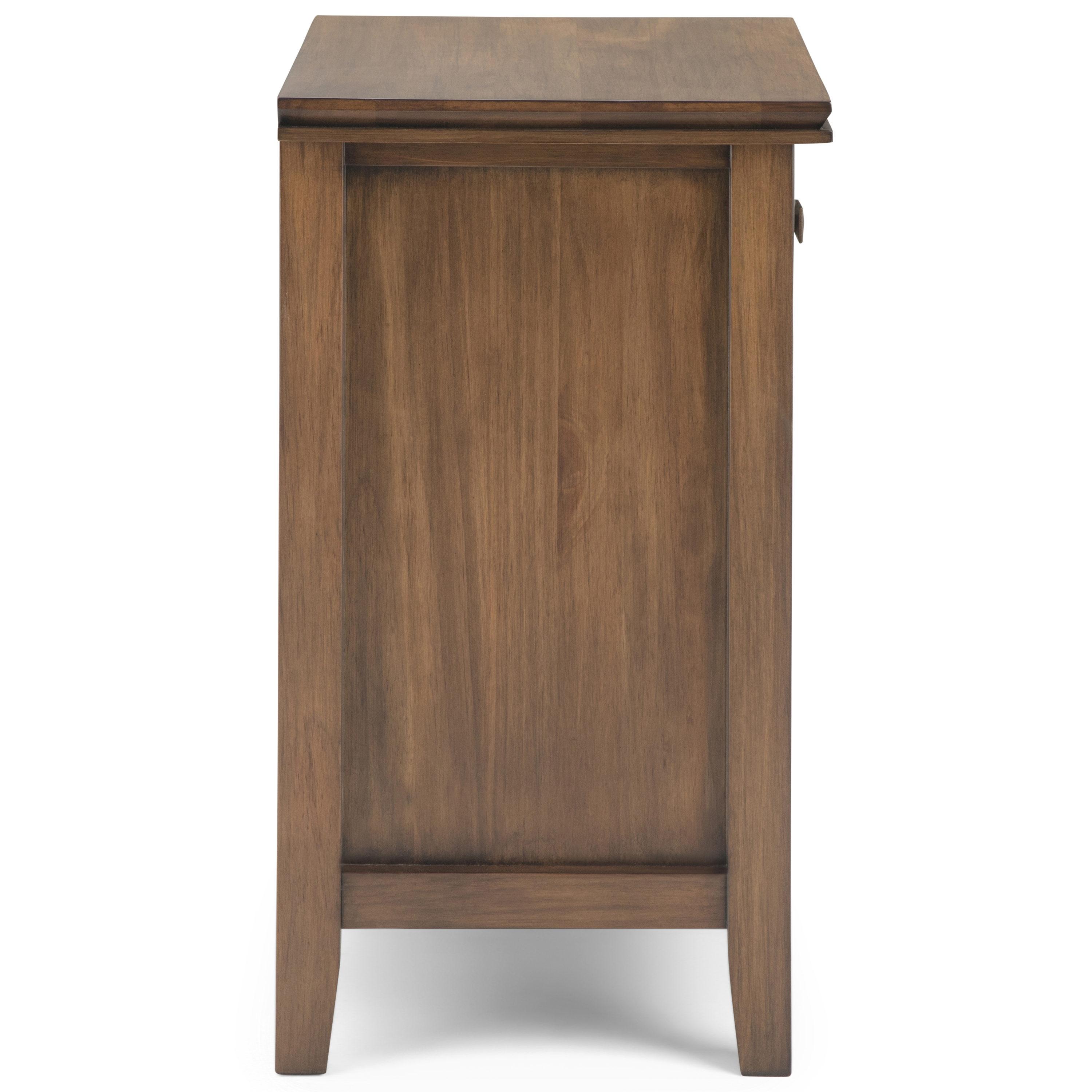 Simpli Home Artisan 24"W Solid Wood Nightstand with Drawer and Shelves
