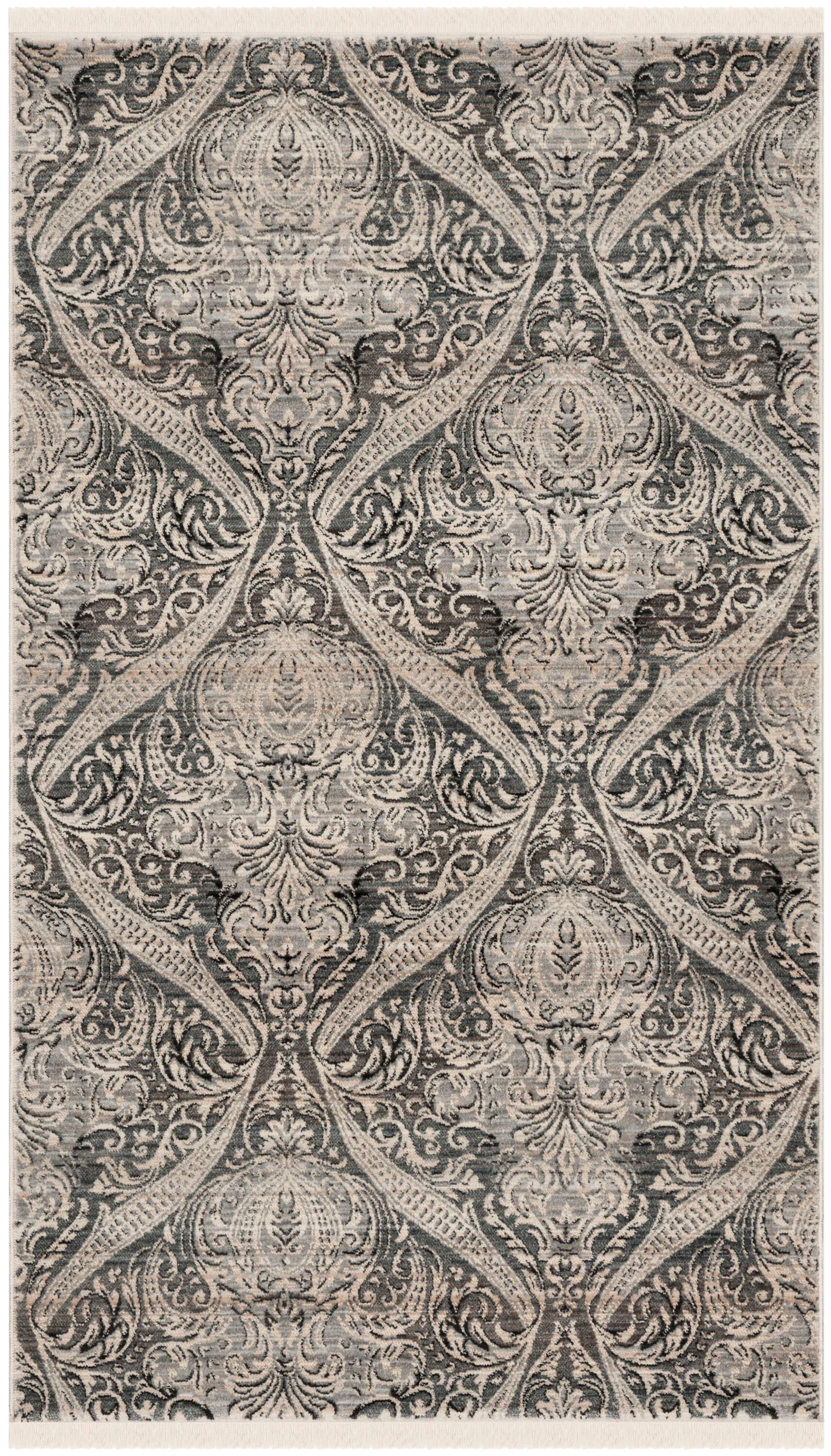 Vintage Persian VTP473 Power Loomed Indoor Area Rug - Grey/Charcoal - 4'x6' - Safavieh