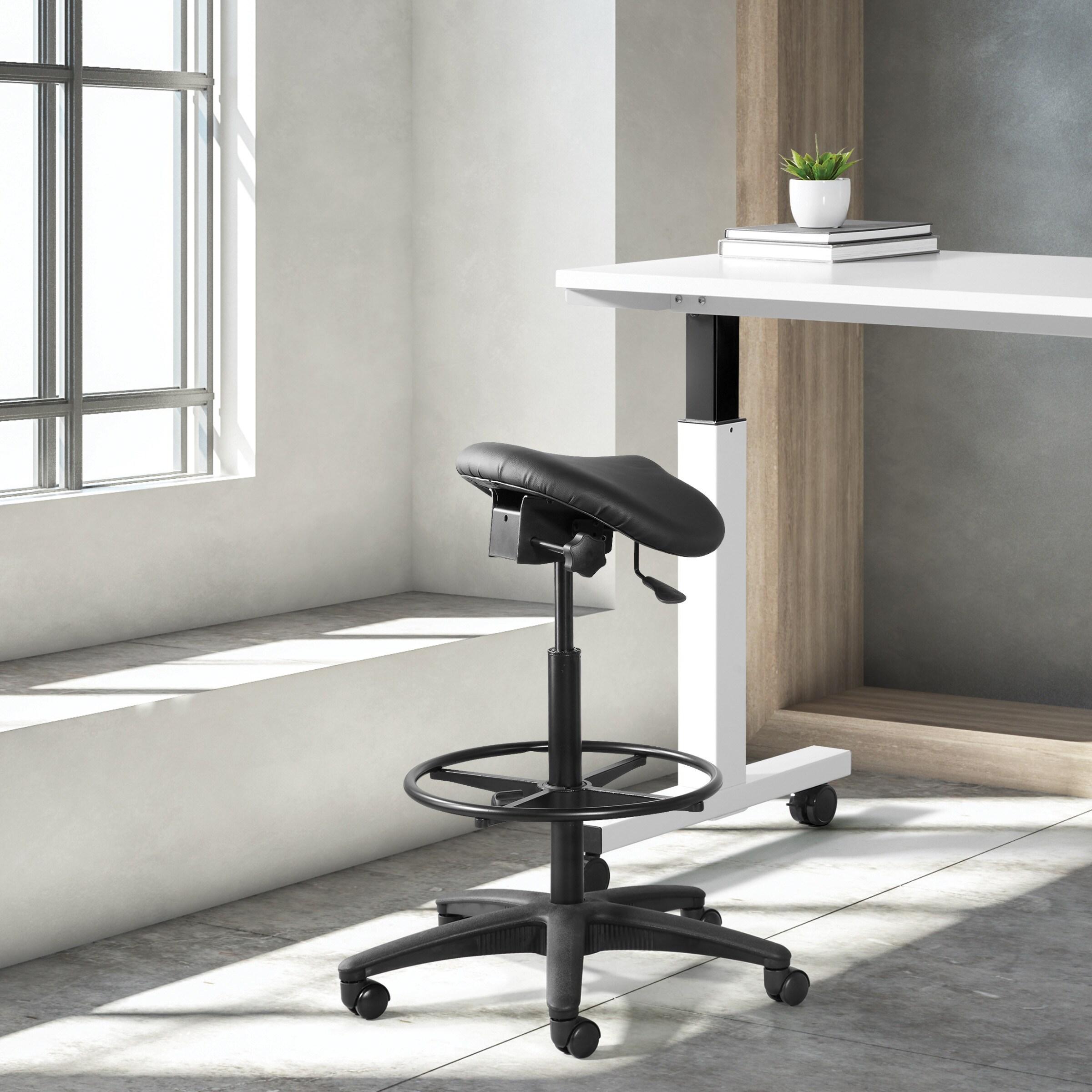 Office Star Products Backless Stool with Saddle Seat