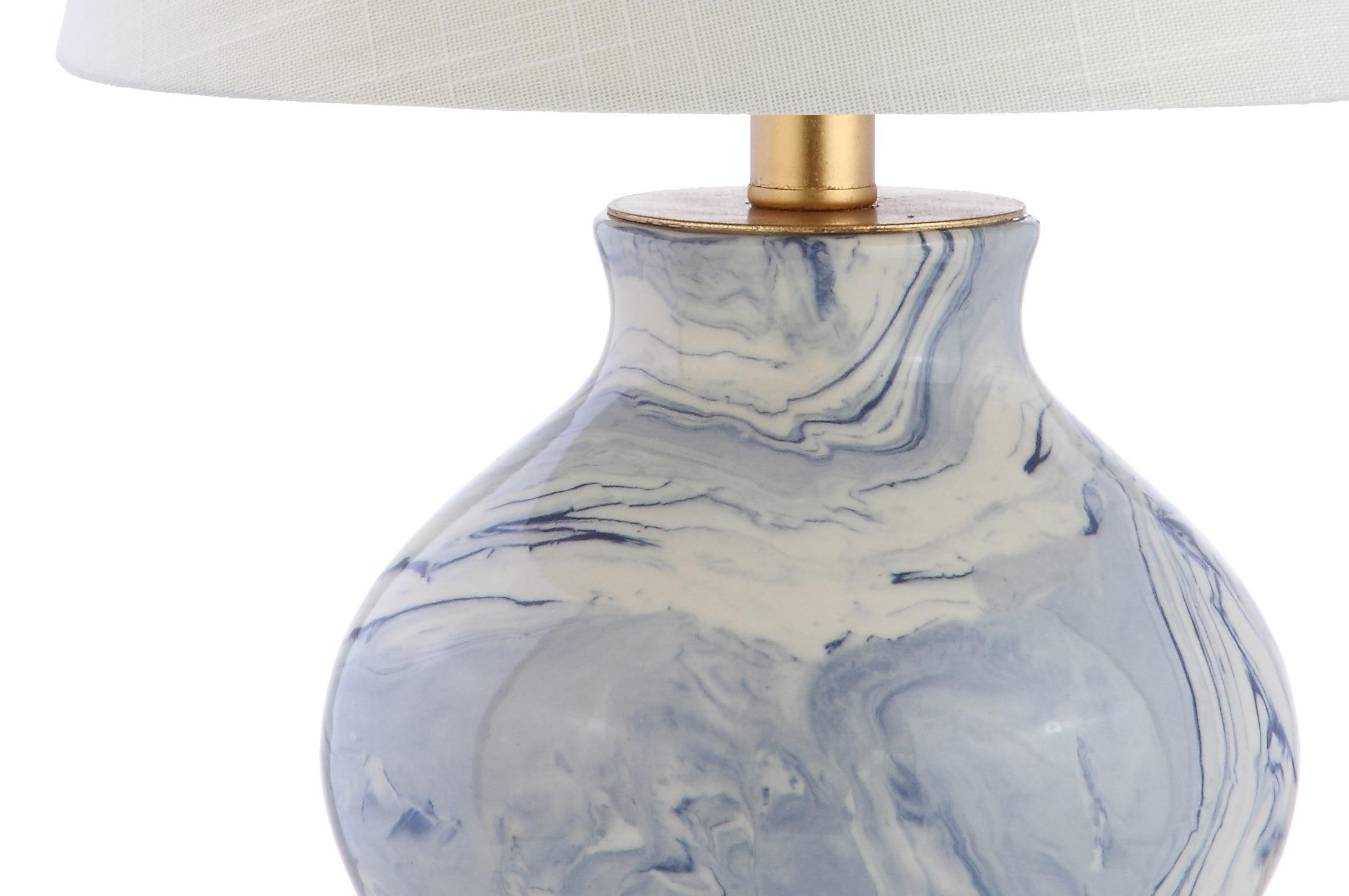 Jonathan Y Holly Marbleized Ceramic Led Table Lamp