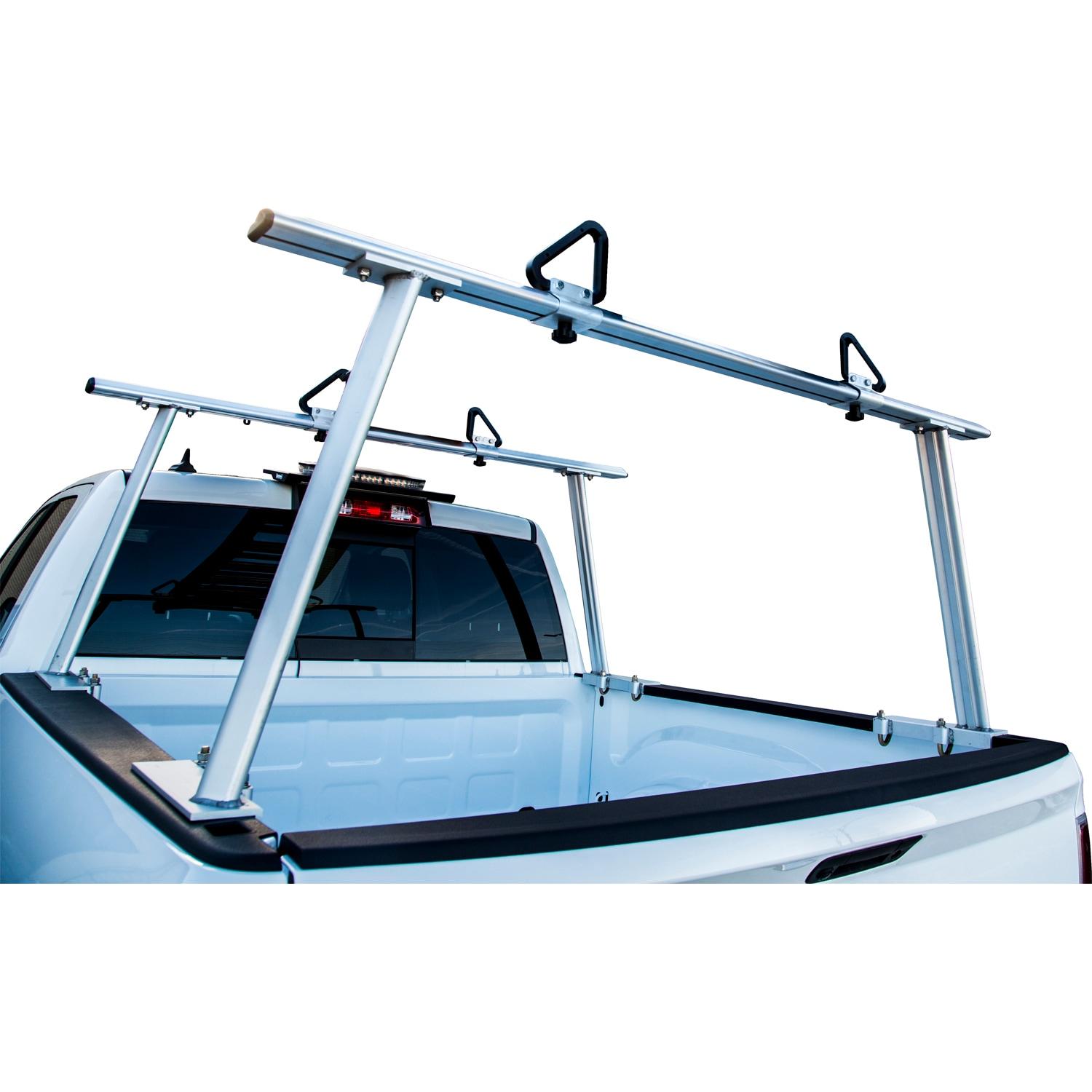 Adjustable Black Aluminum Truck Ladder Rack with J-Hooks