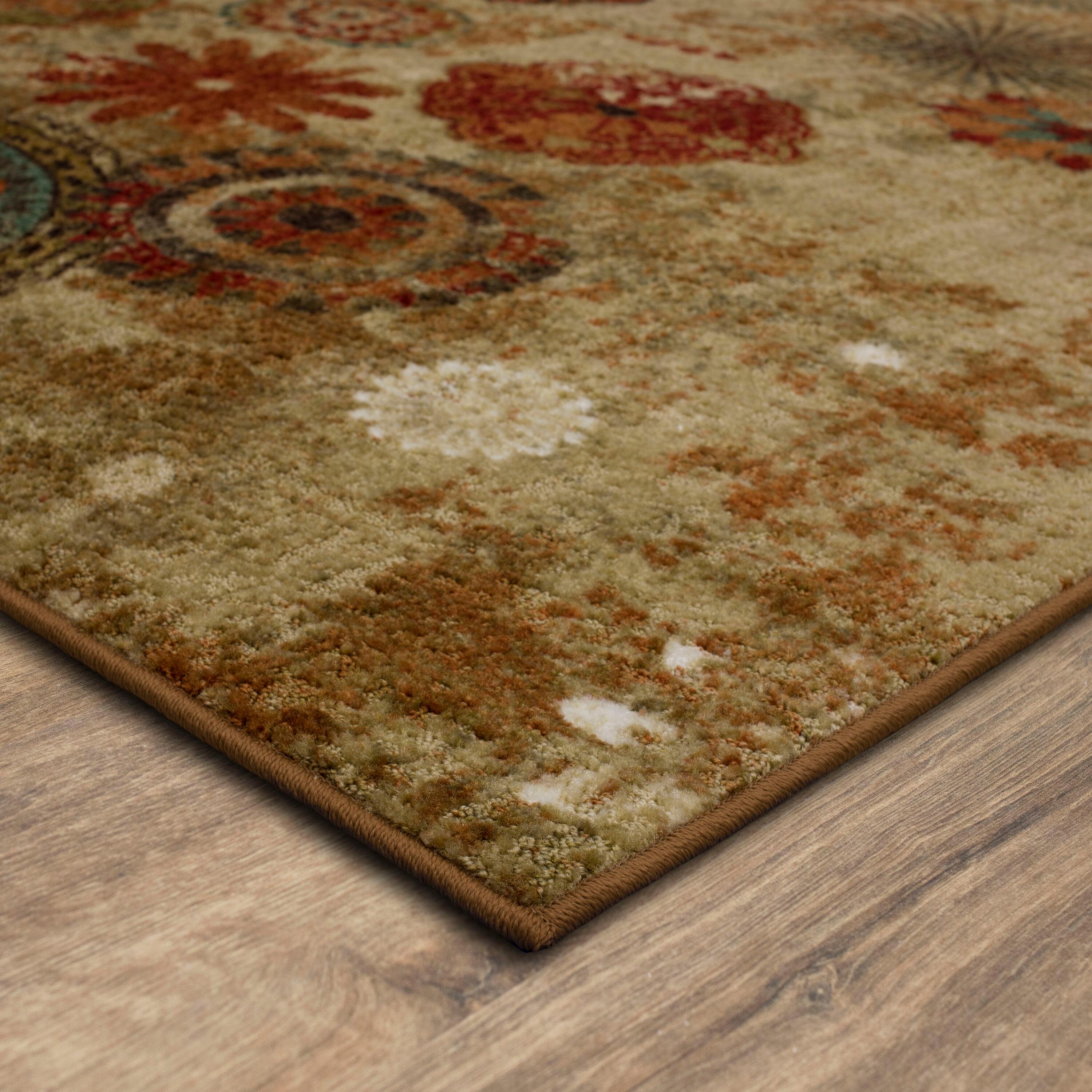 Caravan Blue Medallion Easy-Care Synthetic Rectangular Rug