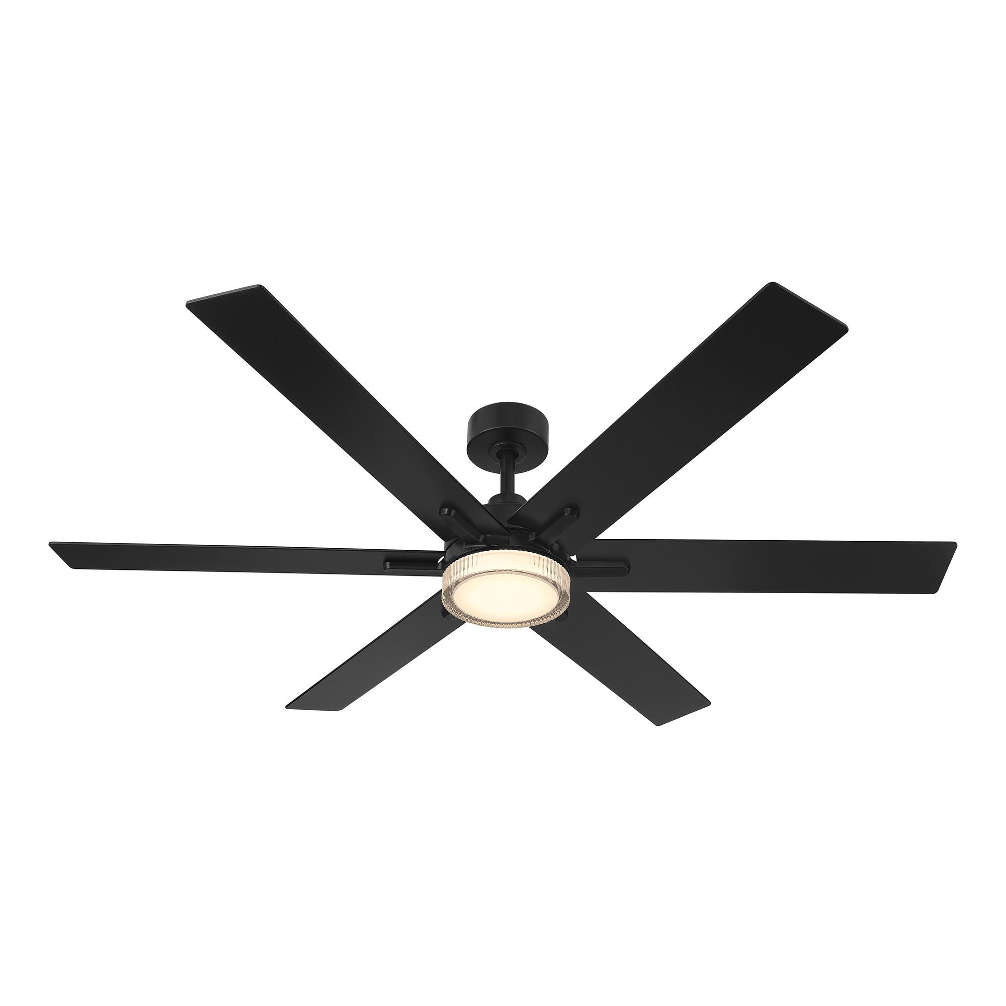 Chillion 60 in. Indoor/Covered Outdoor Matte Black LED Ceiling Fan with 5 CCT and 7 RGB Selections, Remote Included