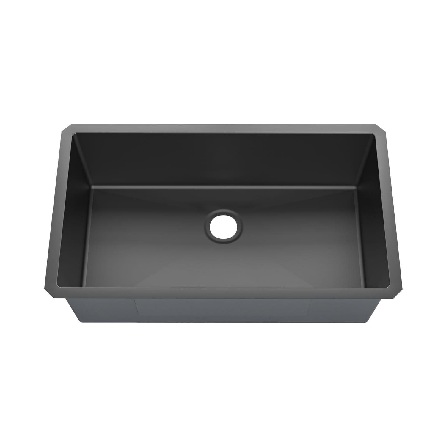 Sinber  Undermount Single Bowl 304 Stainless Steel Kitchen Sink 32" x 19" x 10"(18 Gauge Sink Only) - Black