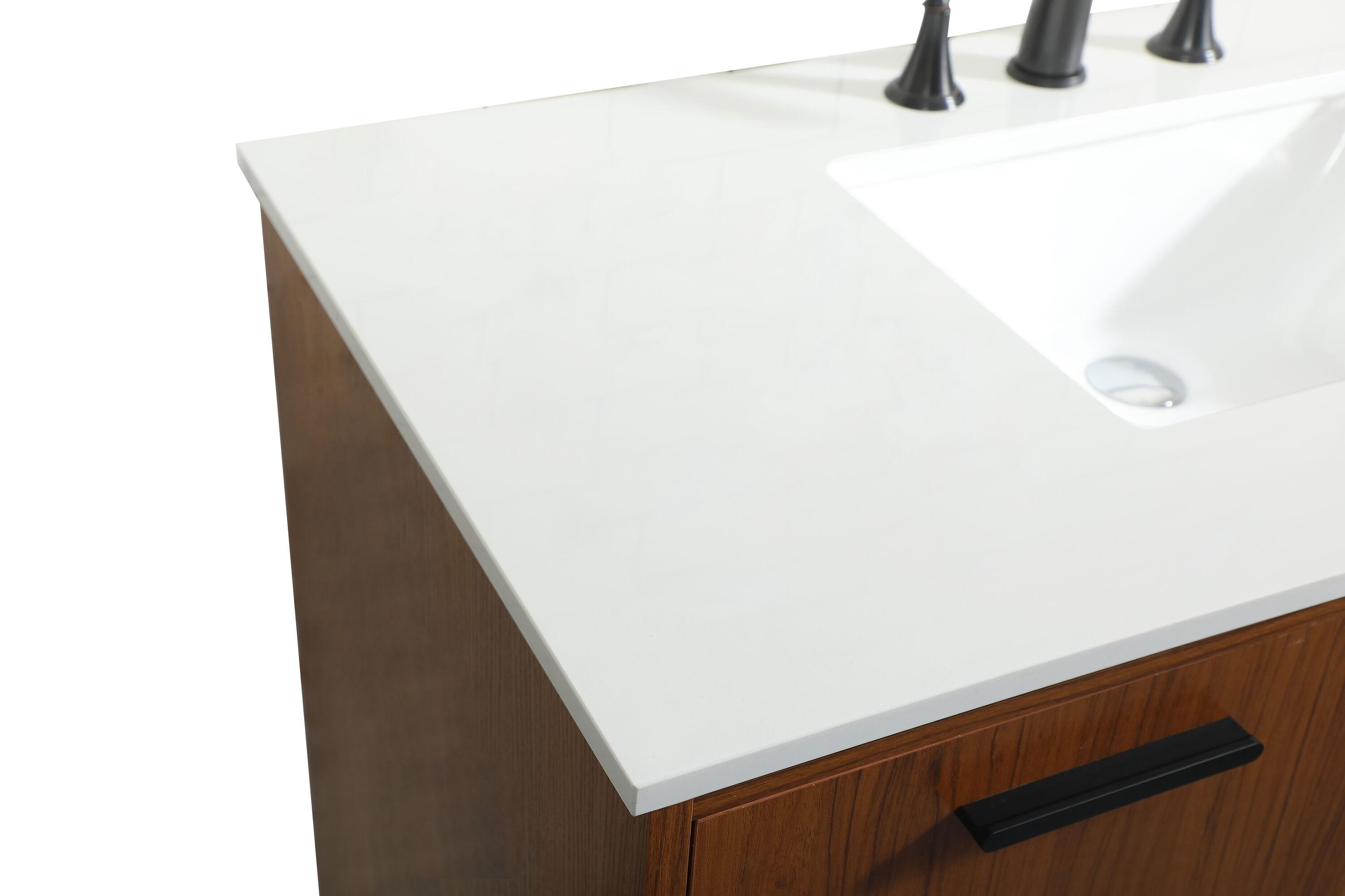 Burroughs 42'' Single Bathroom Vanity with Engineered Marble Top