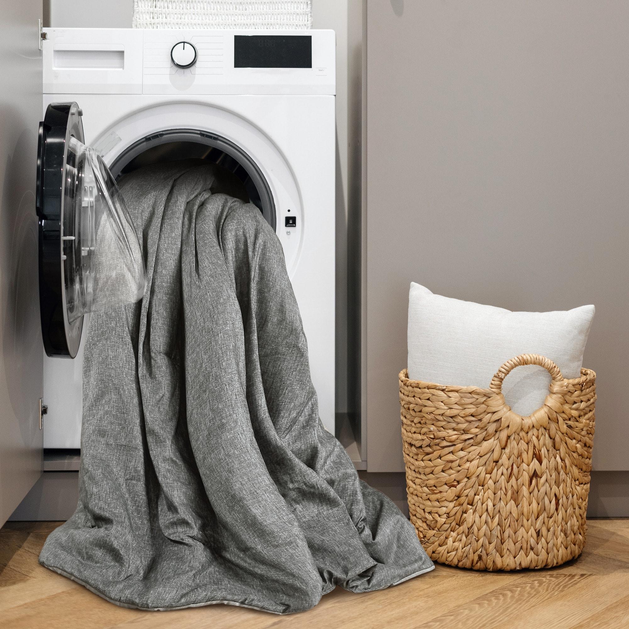 Comfort Spaces Twin Comforter Set - 2pcs (1 Microfiber Comforter & 1sham) Farmhouse Bedding Comforter for All Seasons Boho Bedding Set, Lightweight Solid Bed Comforter Sets, Twin/Twin XL, Grey