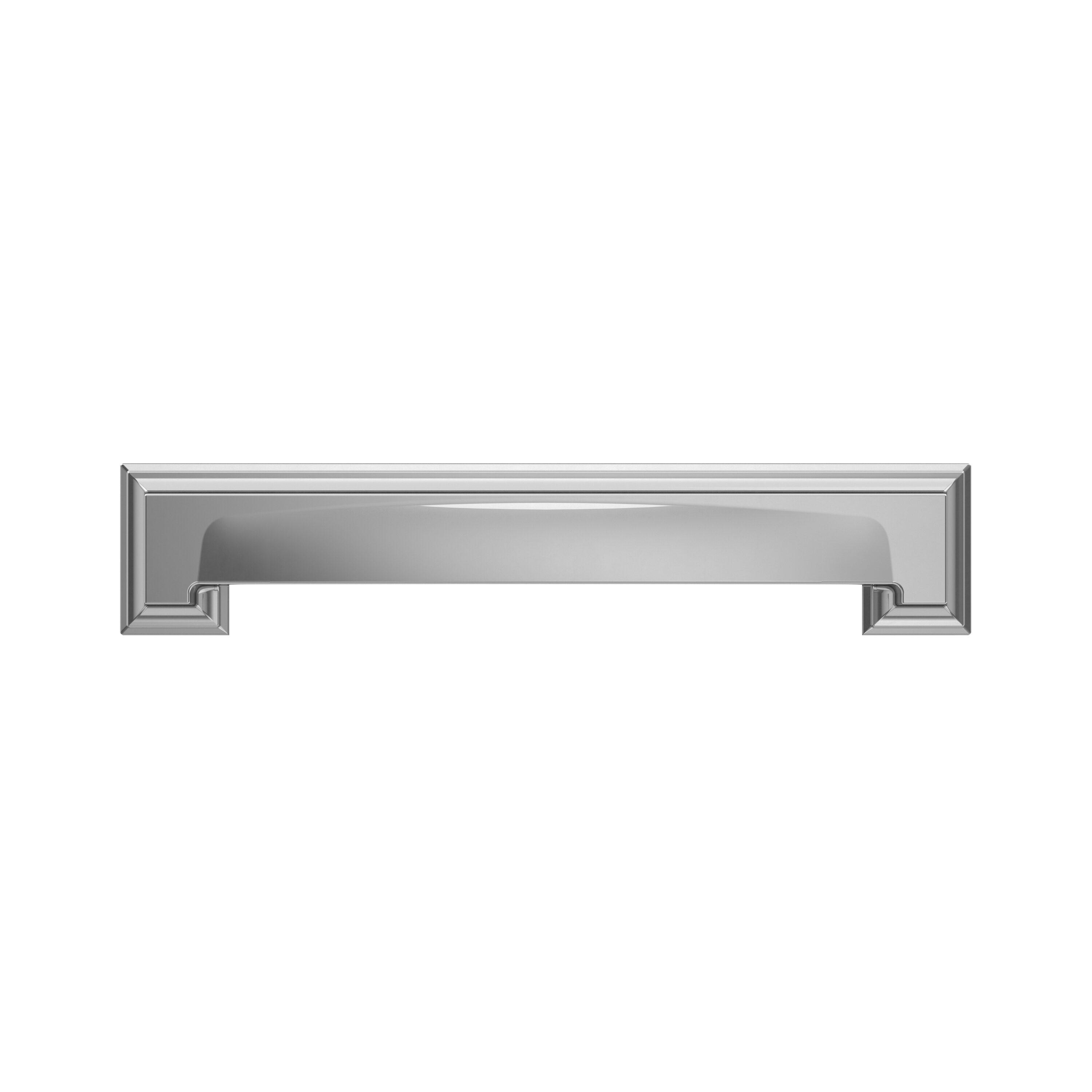 Amerock Appoint 5-1/16 inch or 6-5/16 inch (128mm or 160mm) Center-to-Center Polished Chrome Cabinet Cup Pull