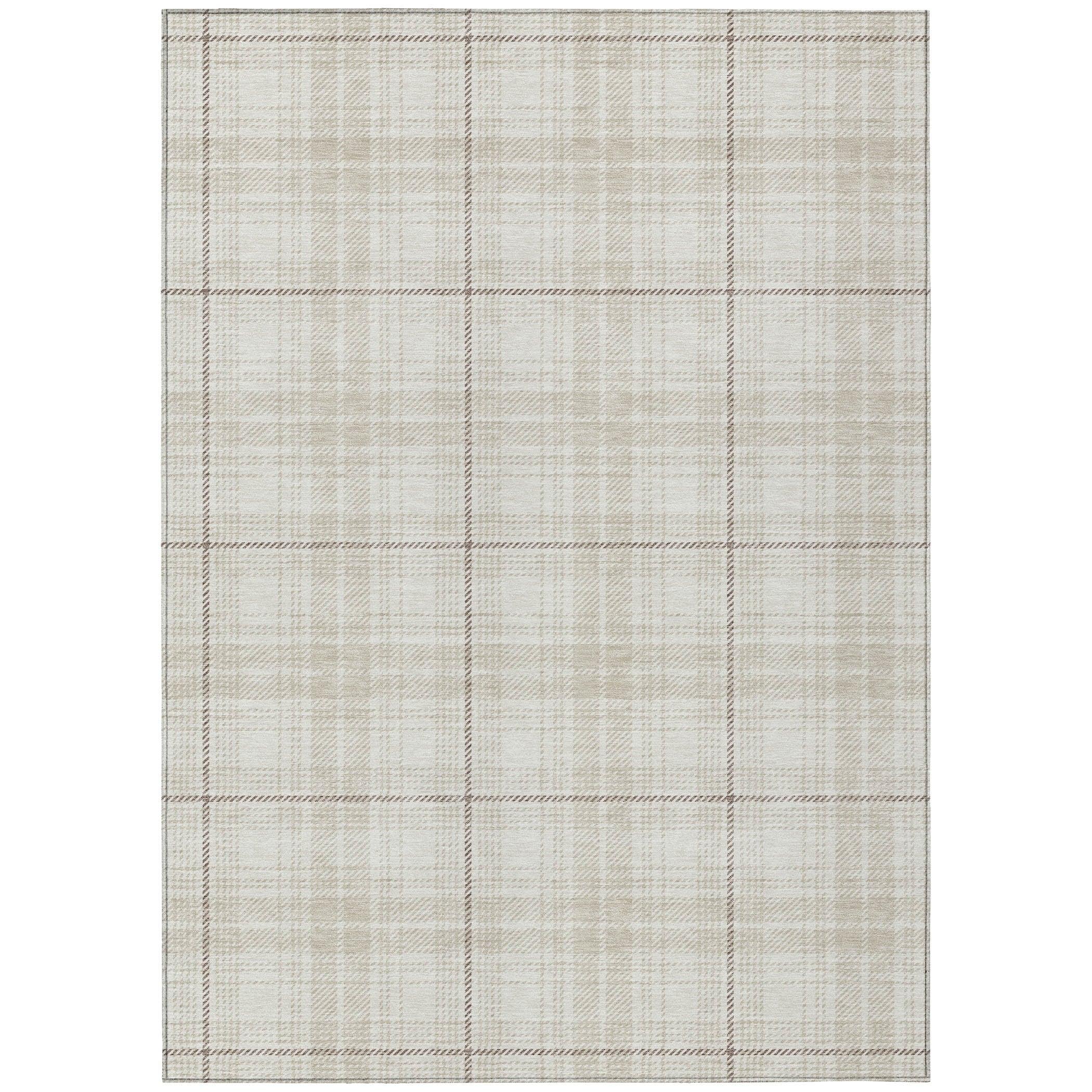 Machine Washable Indoor/Outdoor Chayden ACN993 Ivory 5' x 7'6" Rug