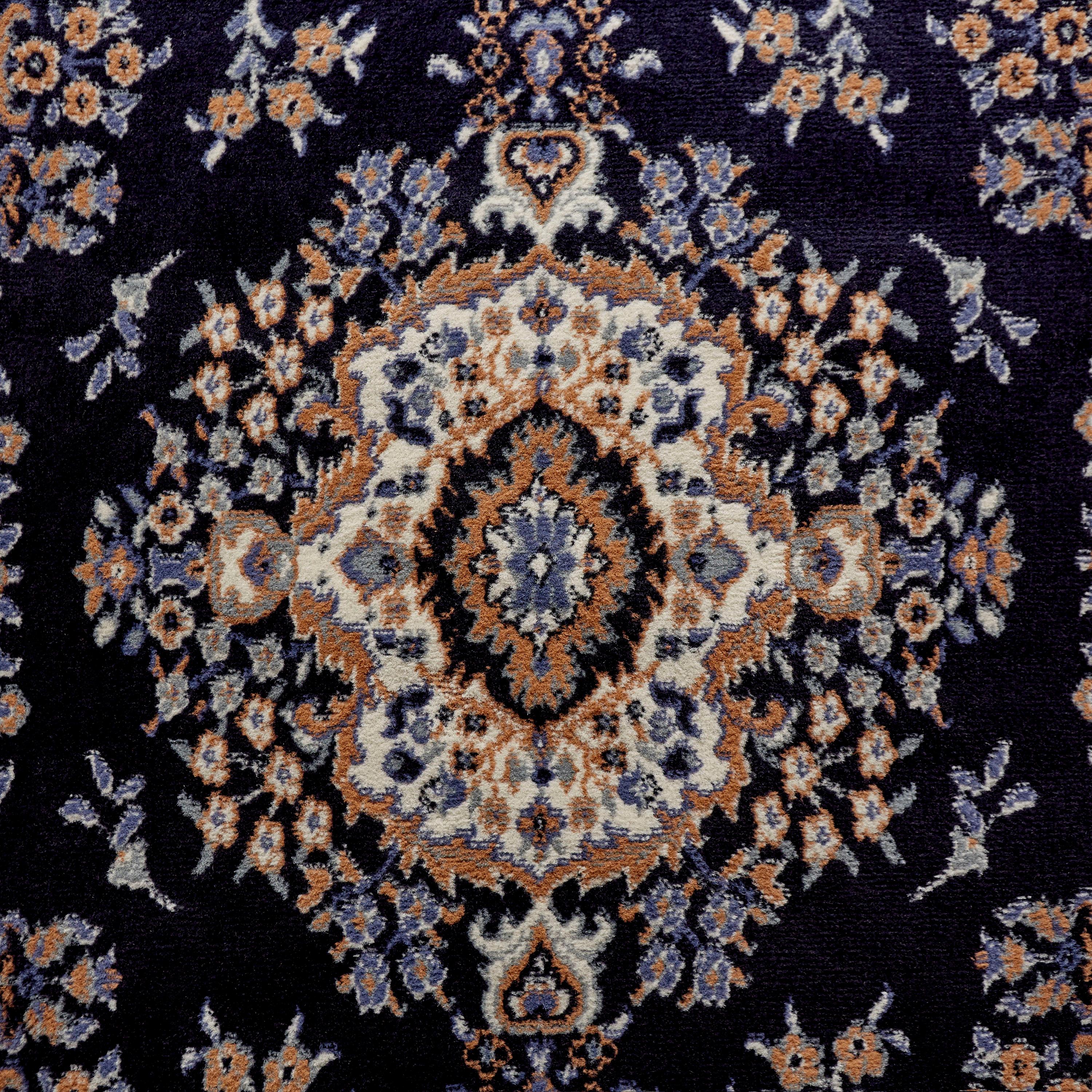 Home Dynamix Premium Sakarya Traditional Medallion Area Rug, Navy Blue/Brown, 9'2"x12'5"