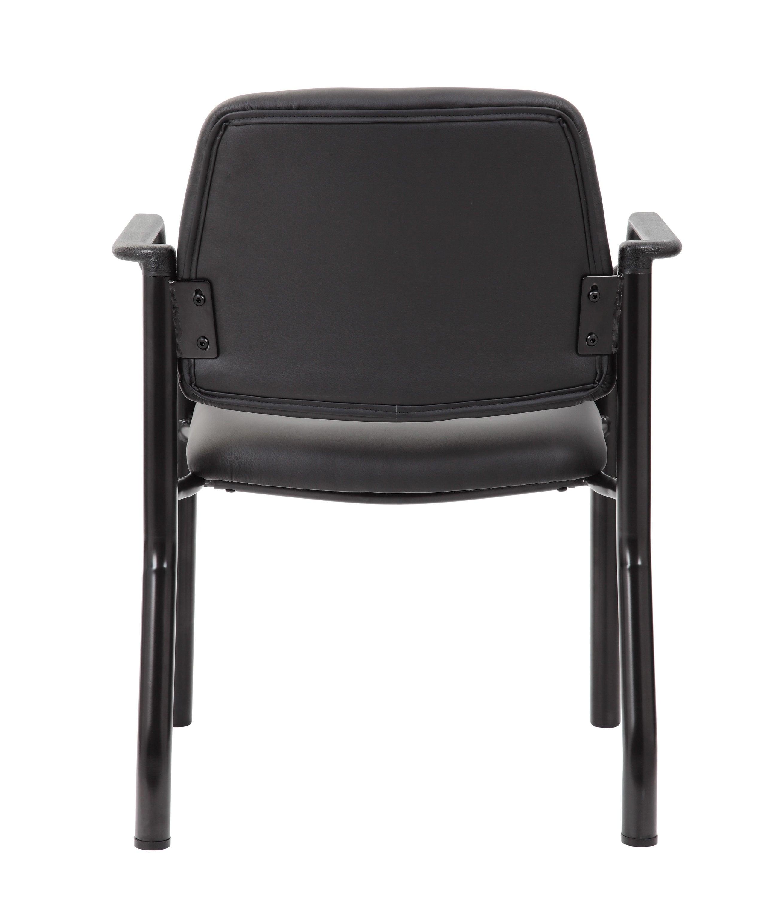 Boss Office Products Stackable Vinyl Seat Reception Chair with Metal Frame