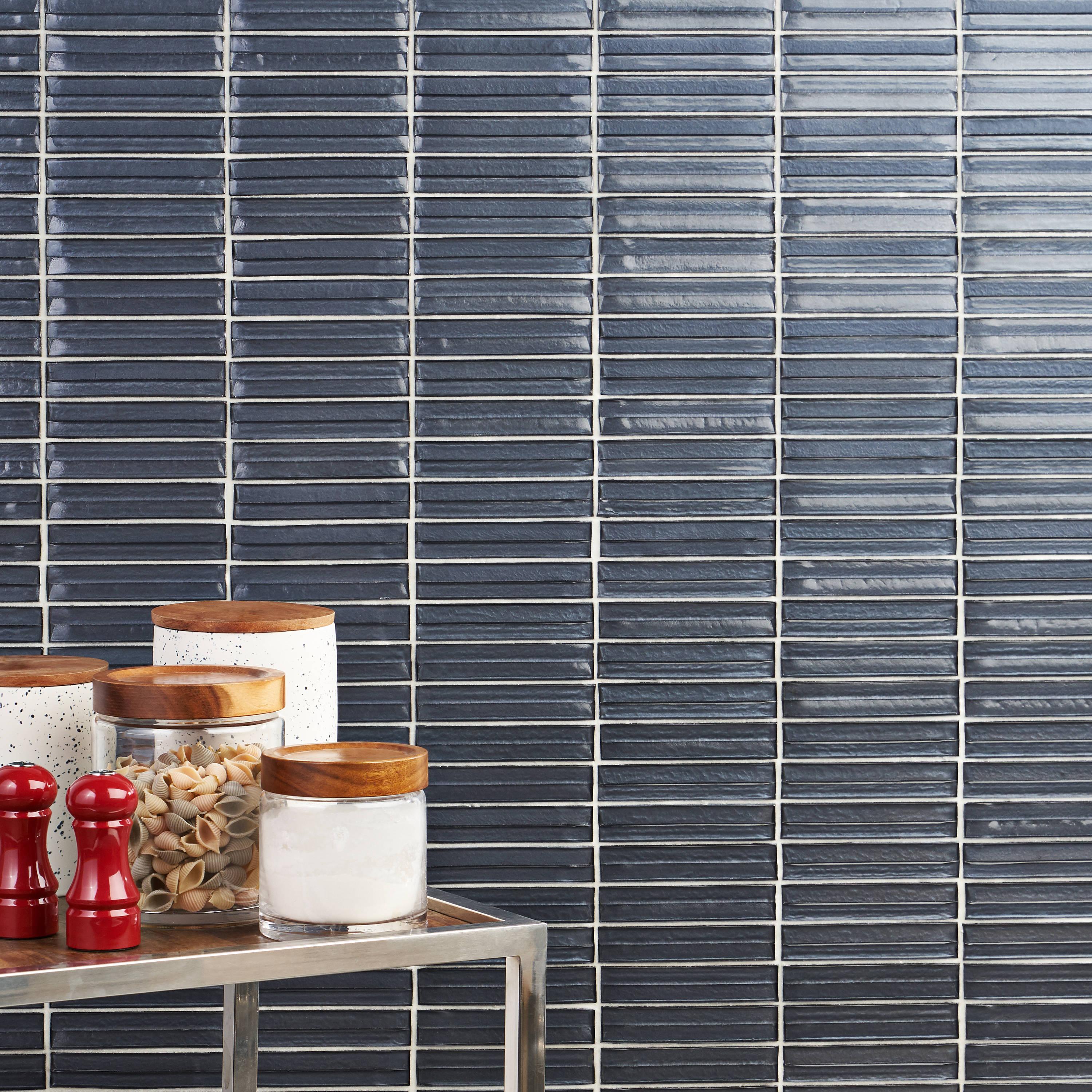 Tara Stacked 11.61" x 11.73" Molten Glass Mosaic Wall Tile (0.95 Sq. Ft. / Sheet)