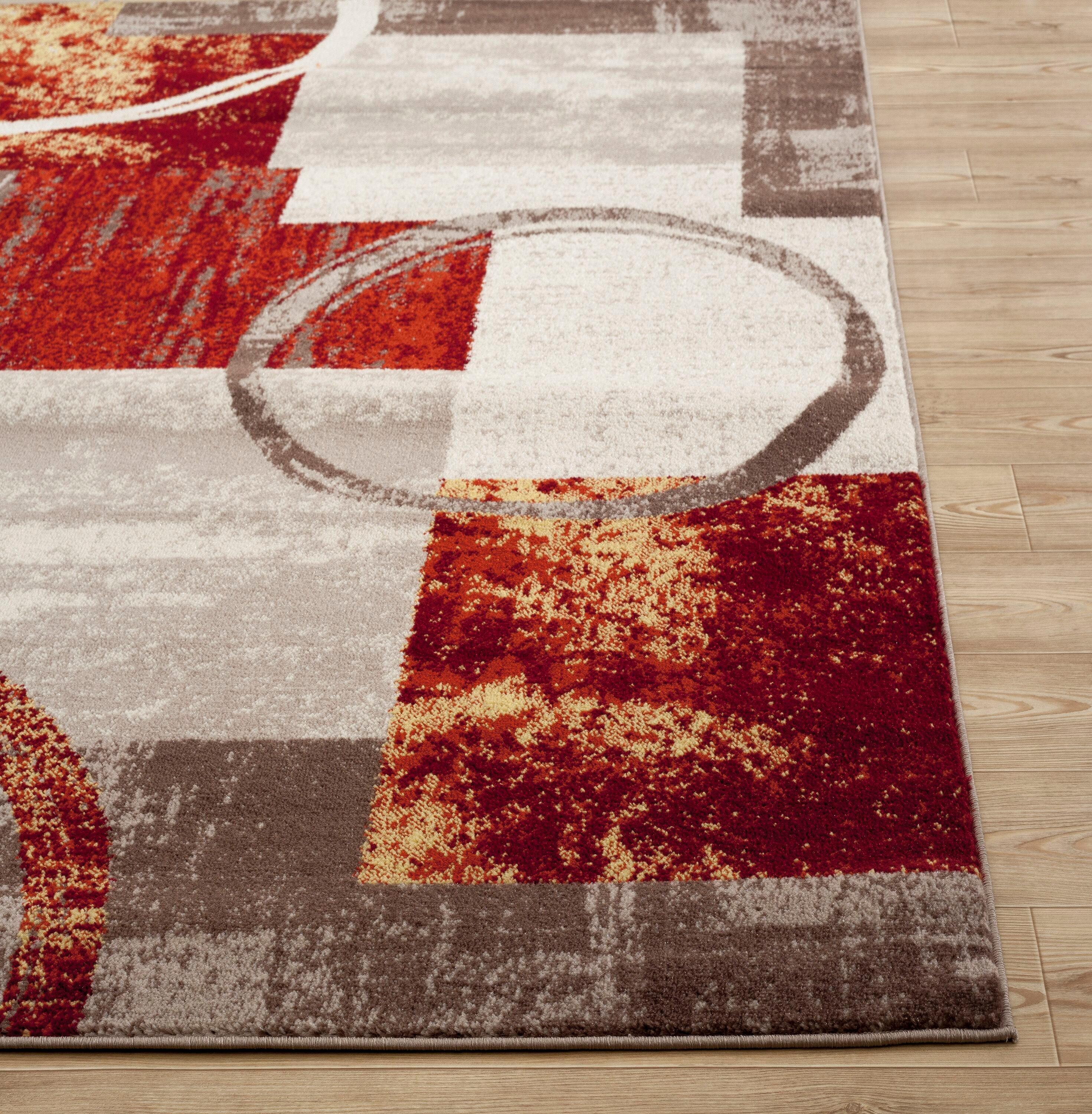 World Rug Gallery Abstract Circle Multi 8'8"x12' Area Rug