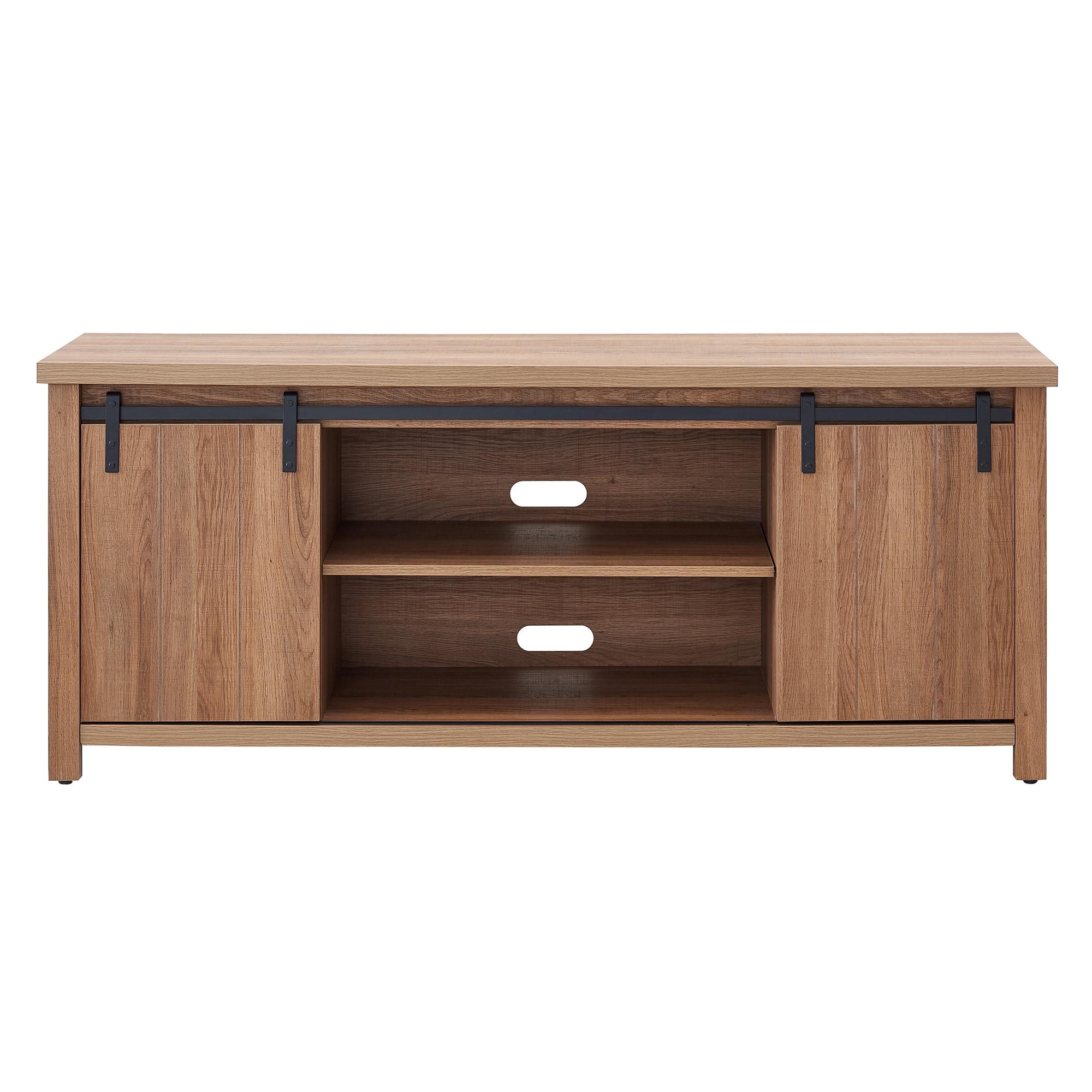 Evelyn&Zoe Deacon Rectangular TV Stand for TV's up to 65", Golden Oak