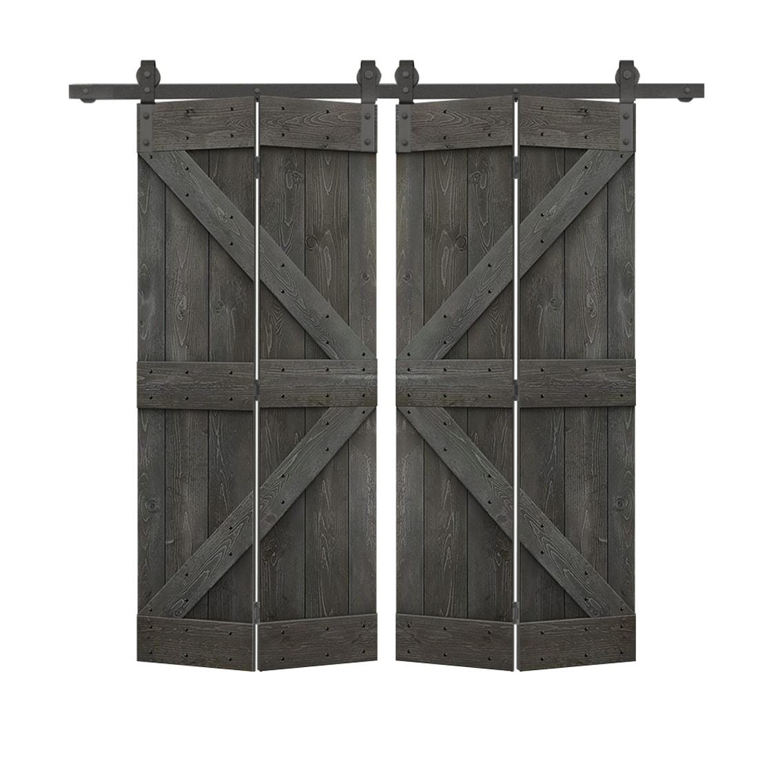 Calhome 84'' Solid Wood Barn Doors Painted without Installation Hardware Kit Barn Door