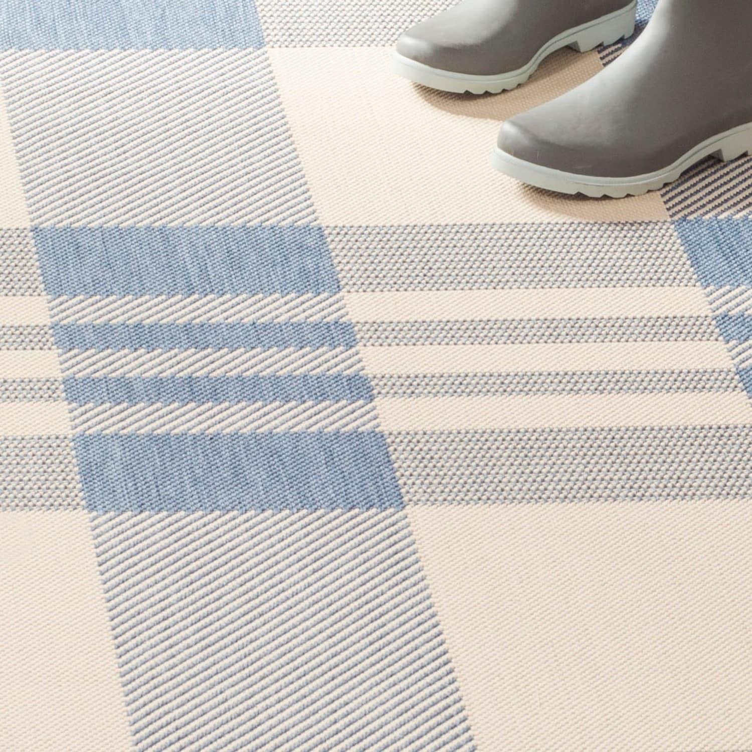 Courtyard CY6201 Power Loomed Indoor/Outdoor Accent Rug - Beige/Blue - 2'x3'7" - Safavieh.