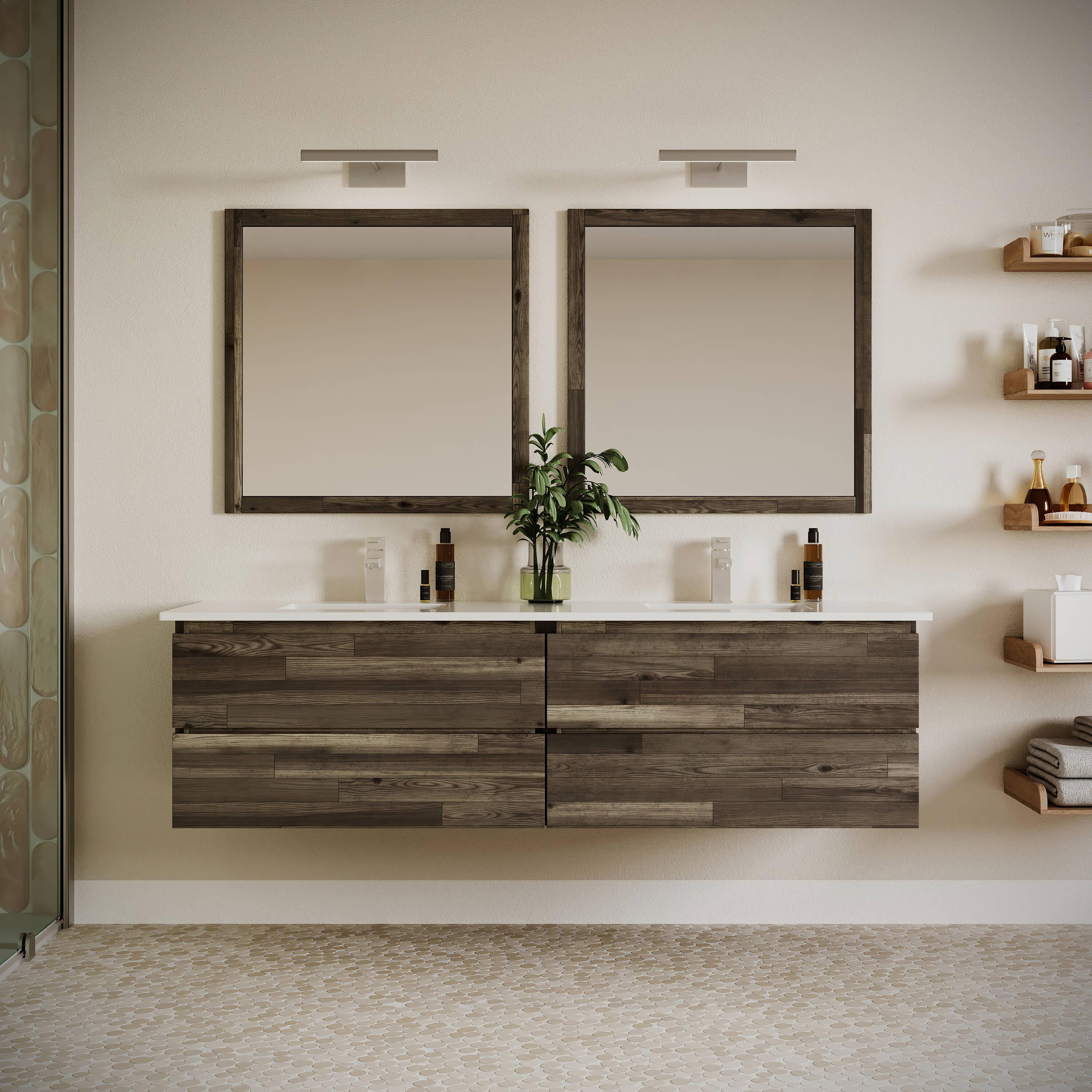 Fresca Formosa 70" Wall Mount Floating Double Sink Bathroom Vanity Base Only - Top and Sink Not Included