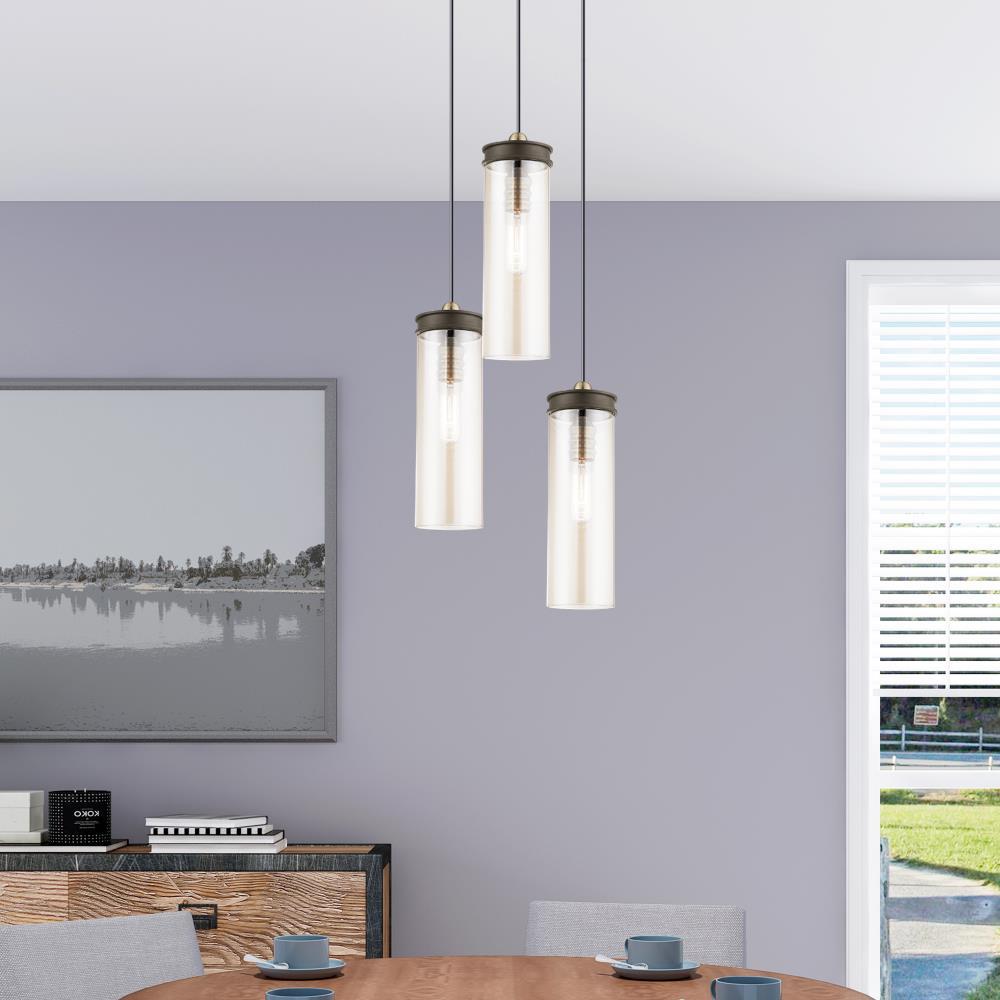 Livex Lighting Art Glass 1 - Light Pendant in  Bronze