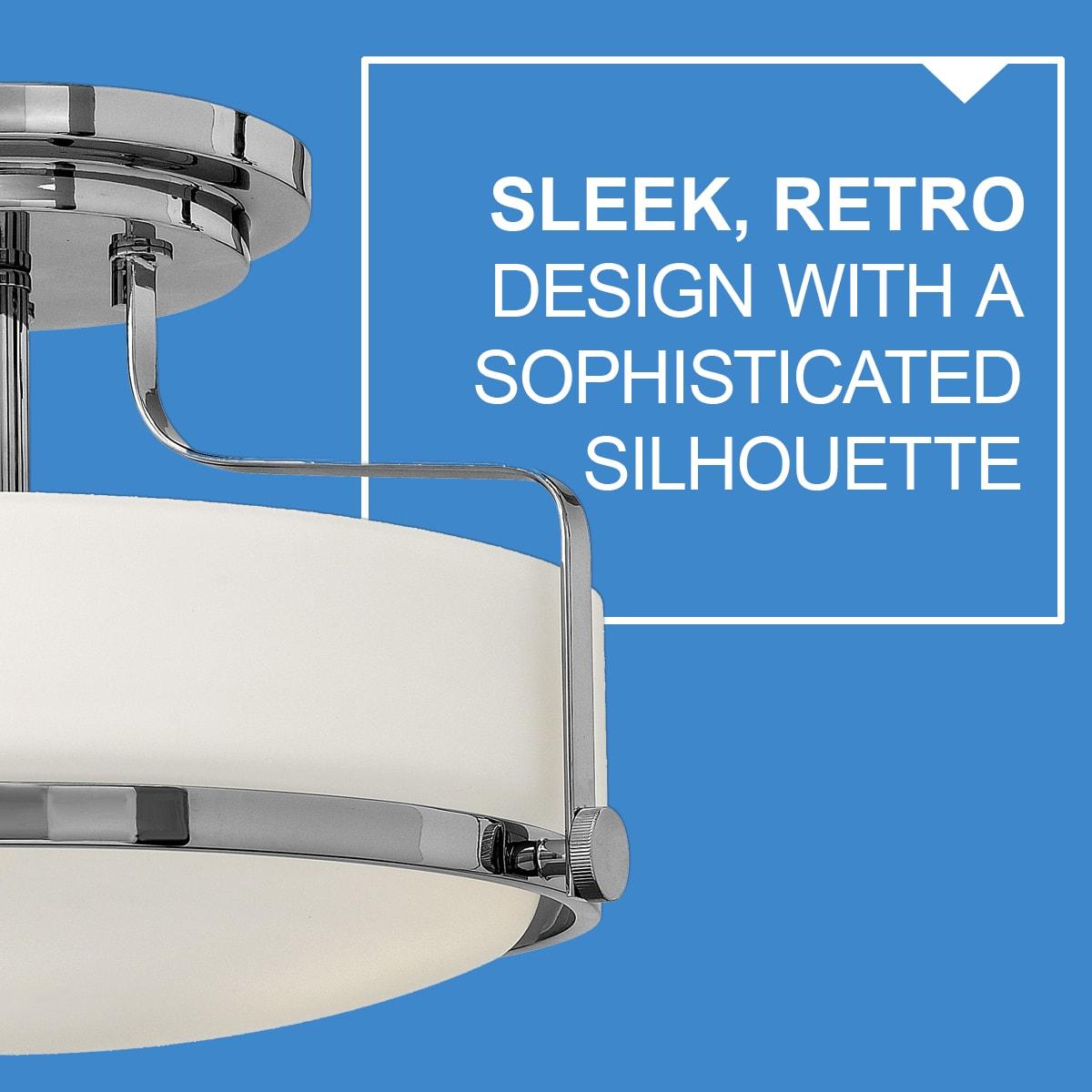 Harper 14.5-in 3-Light Semi-Flush Mount Retro Ceiling Light