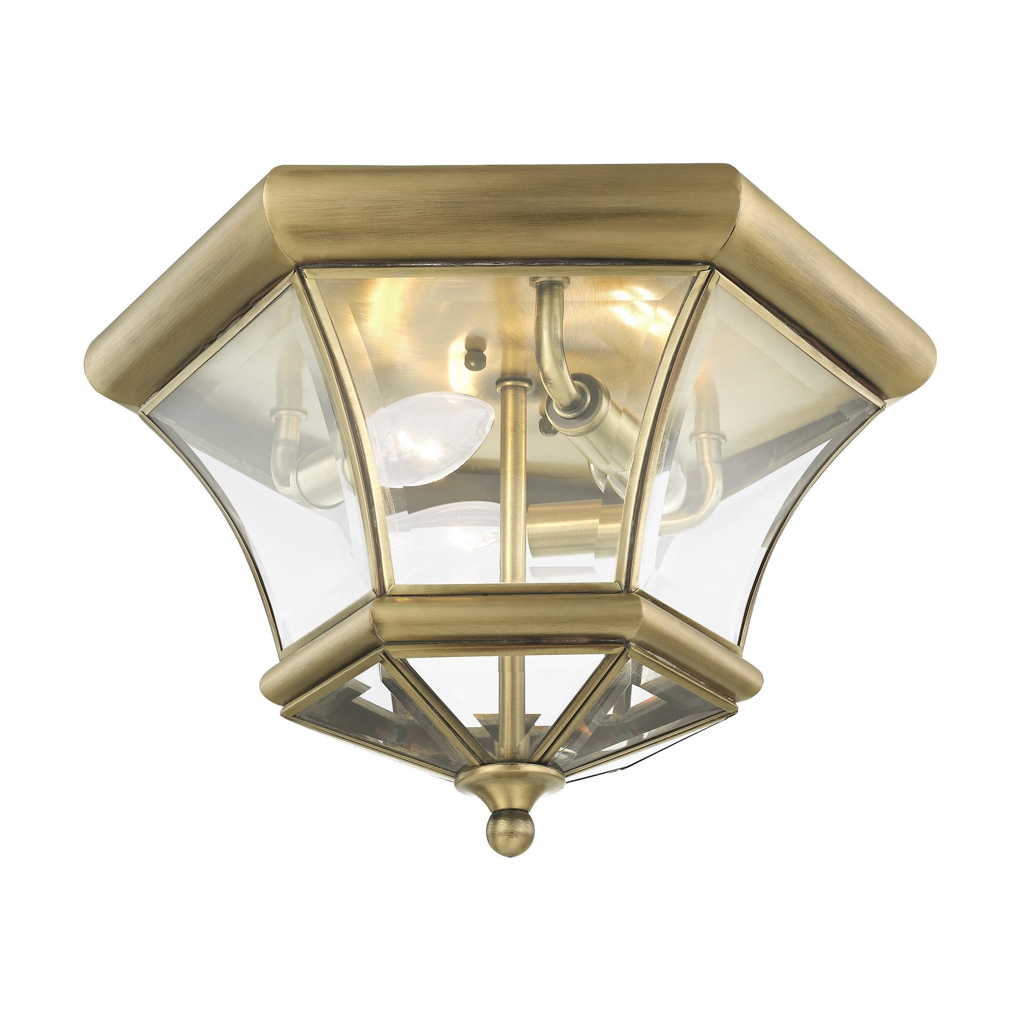 Livex Lighting Monterey Ceiling Mount in Antique Brass