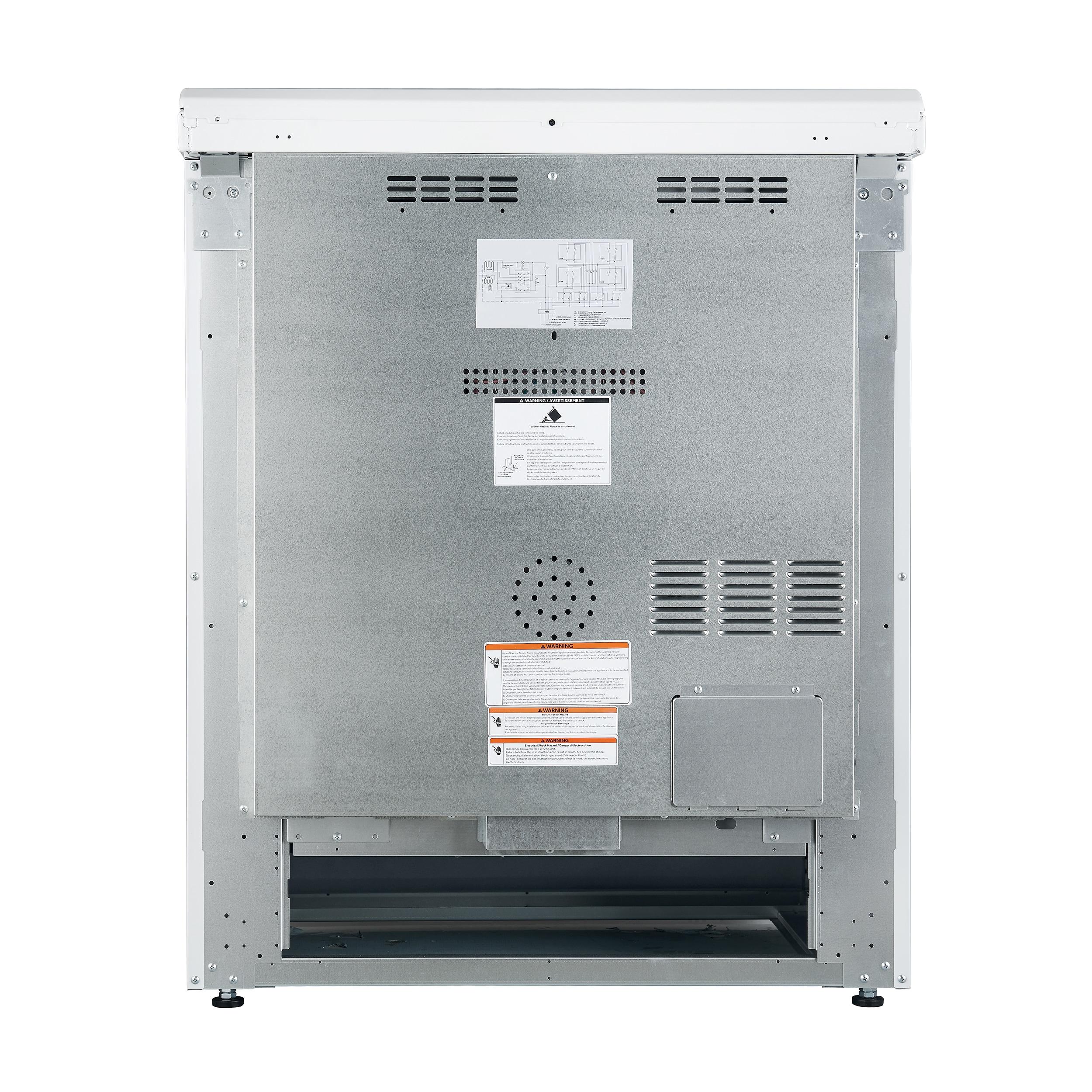 Forno Leonardo Espresso 30-inch Slide-In Electric Range in Stainless-Steel, Black or White, 4 Elements, 7,100 Watts, 5.0 cu.ft. Oven with Convection Fan FFSEL6012-30WHT