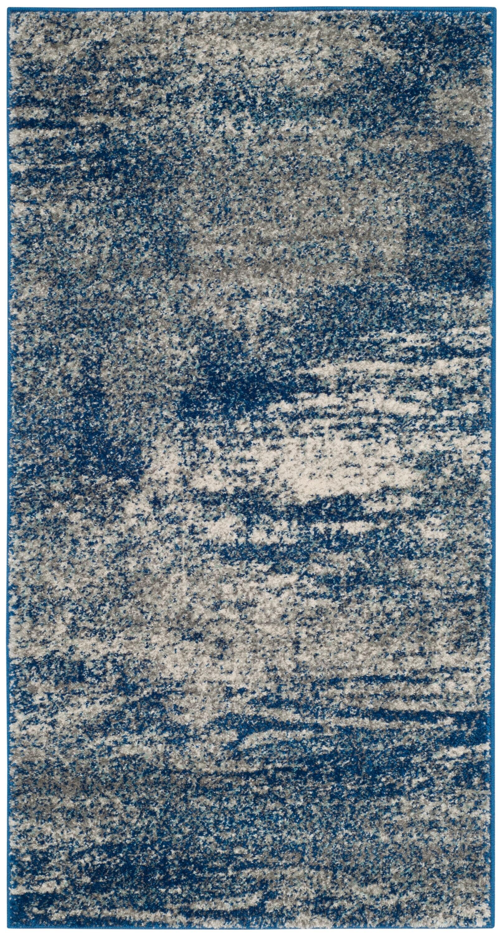 Evoke EVK272 Power Loomed Accent Rug Navy / Ivory 2'-2" X 4' - Safavieh.