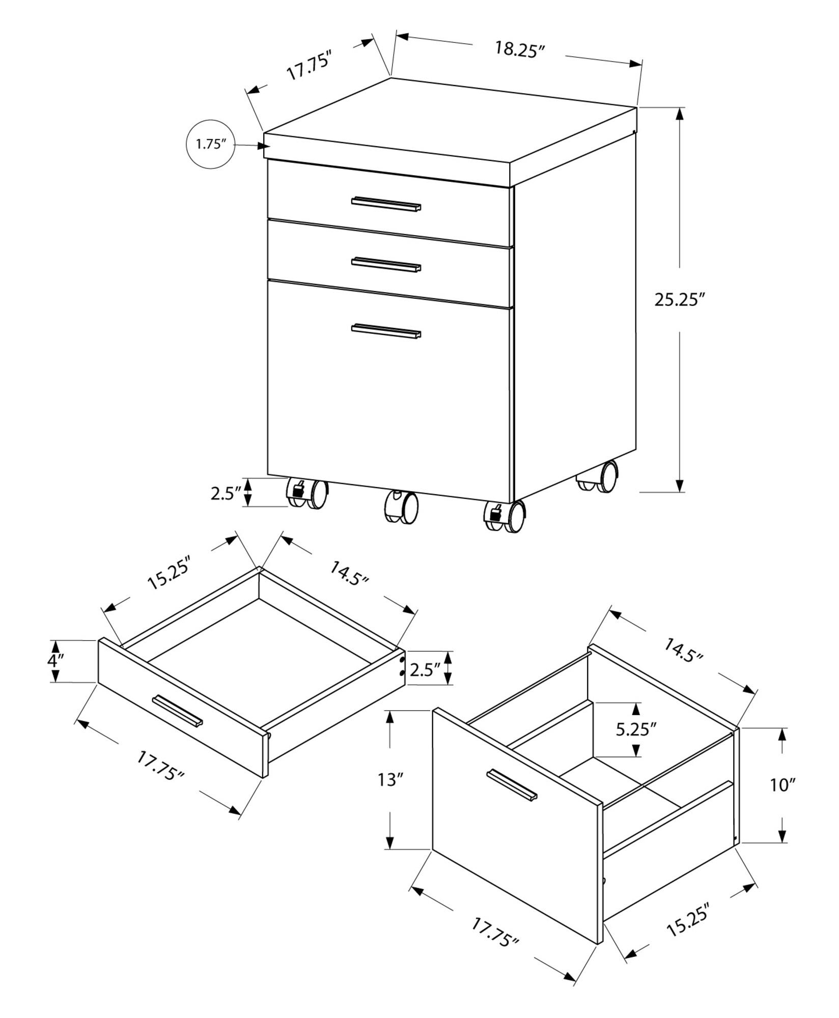 Millwood Pines File Cabinet, Rolling Mobile, Storage Drawers, Printer Stand | Wayfair
