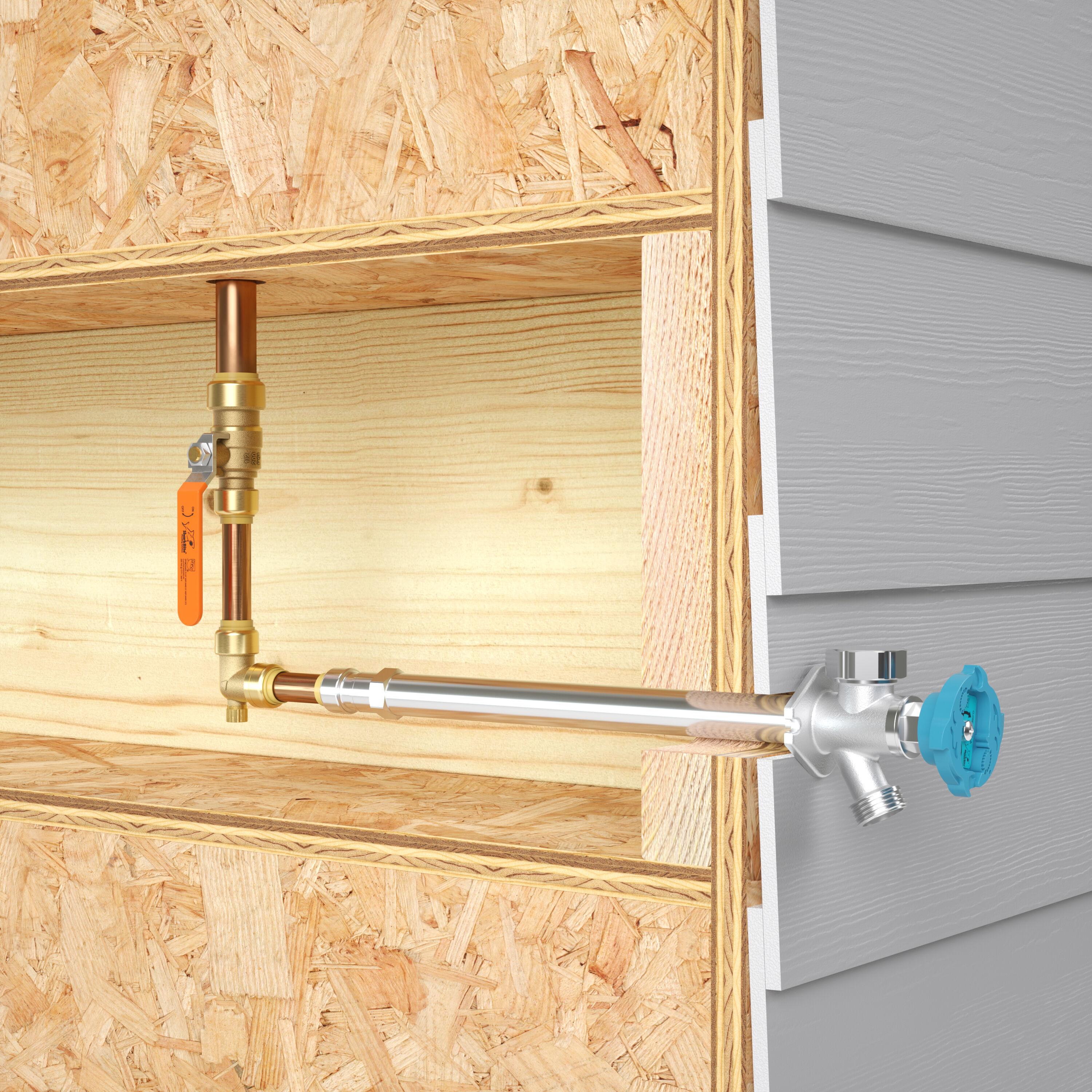 SharkBite 1/2 in. X 10 in. Push-to-Connect X MHT Brass Anti-Siphon Frost Free Sillcock Valve NOB