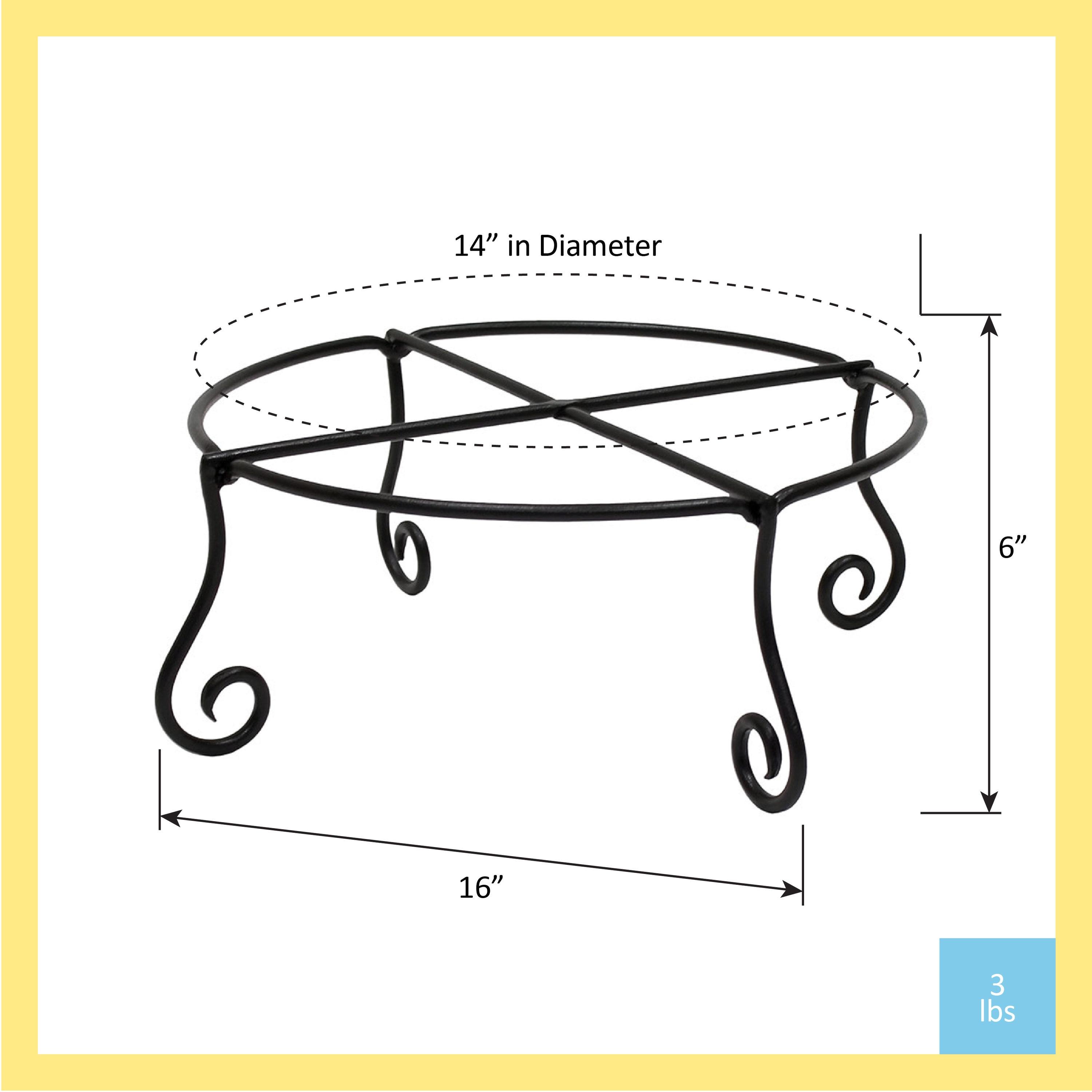 Large Black Wrought Iron Circular Plant Stand