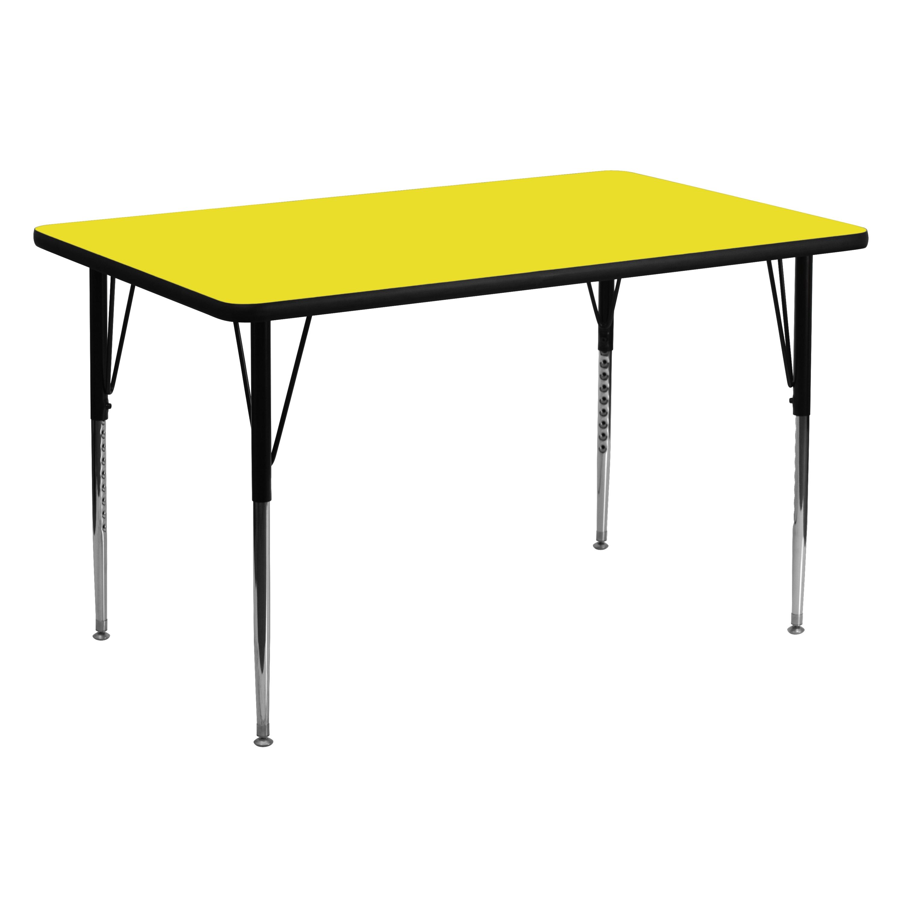 Goddard 24''W x 48''L Rectangular HP Laminate Activity Table - Adjustable Legs