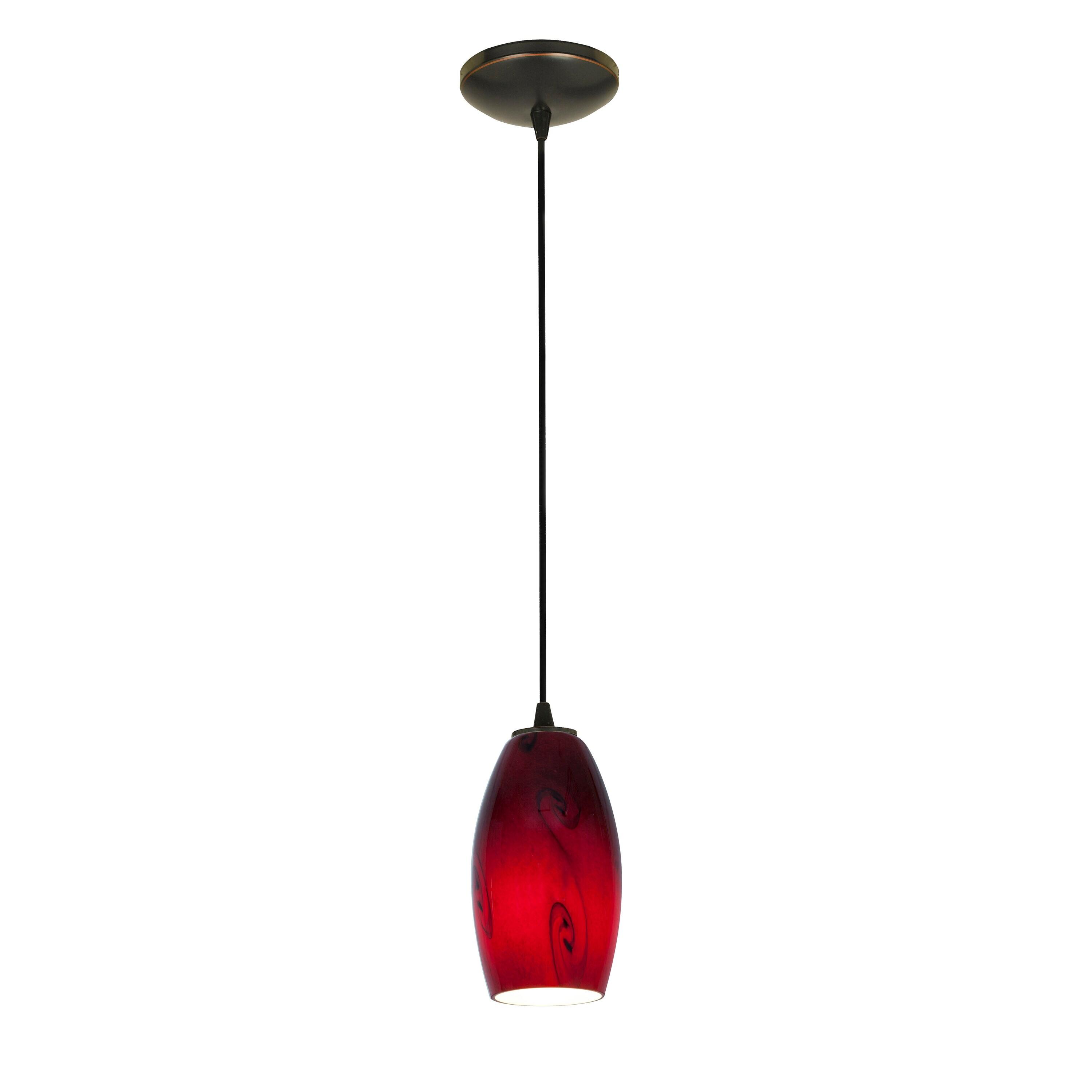 Access Lighting  Merlot Bronze Cord Pendant with Red Sky Shade