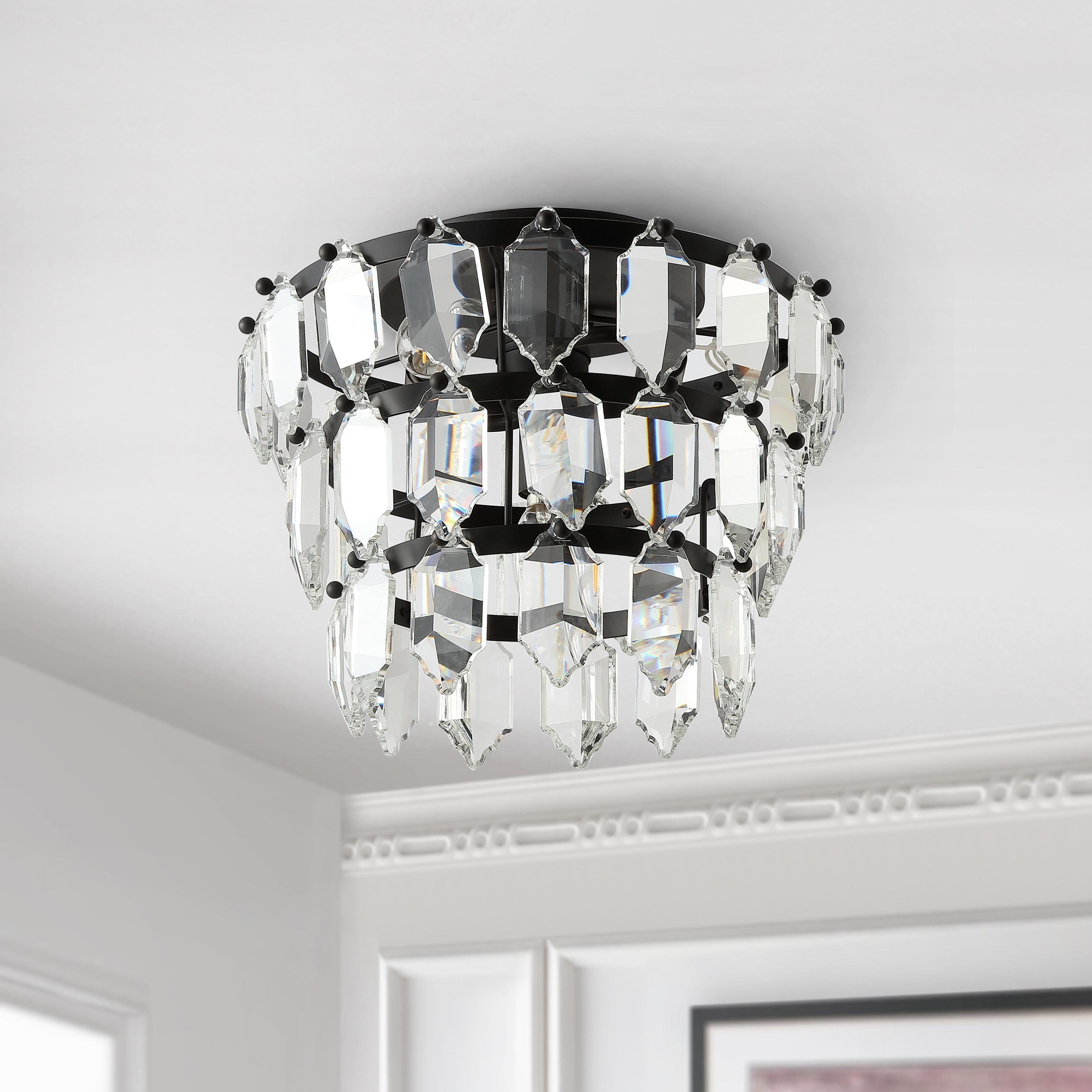 Gorson 3 Light 13" Flush Mount - FLU4045 - Black - Safavieh
