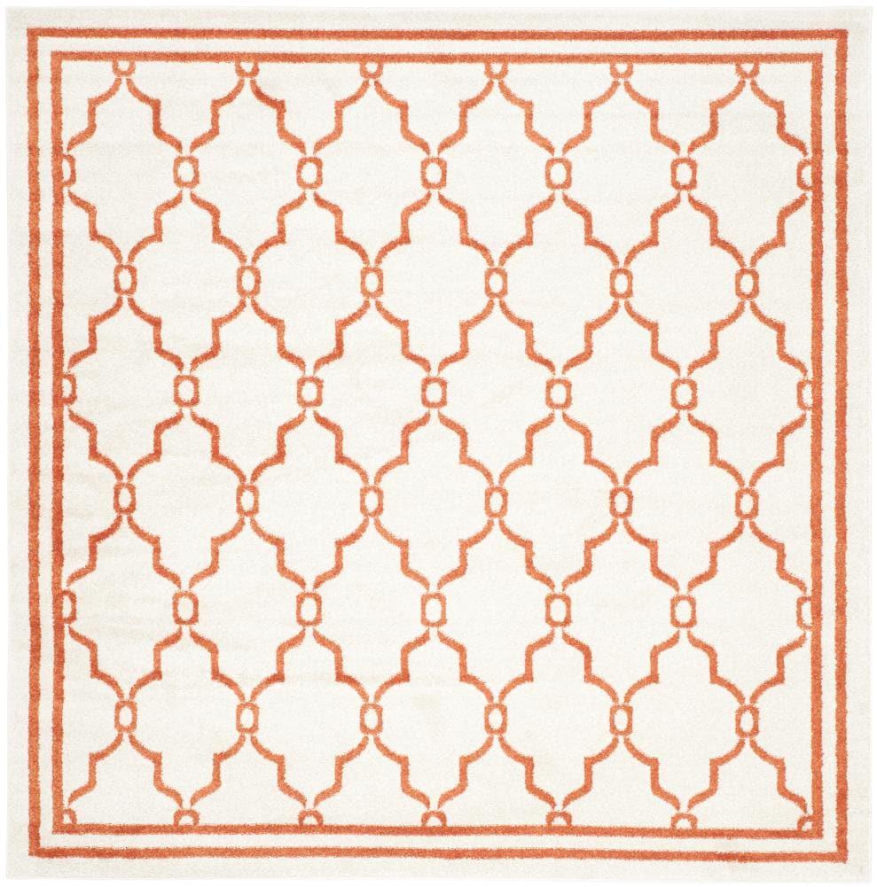 Amherst AMT414 Power Loomed Indoor Area Rug - Beige/Orange - 7'x7' - Safavieh